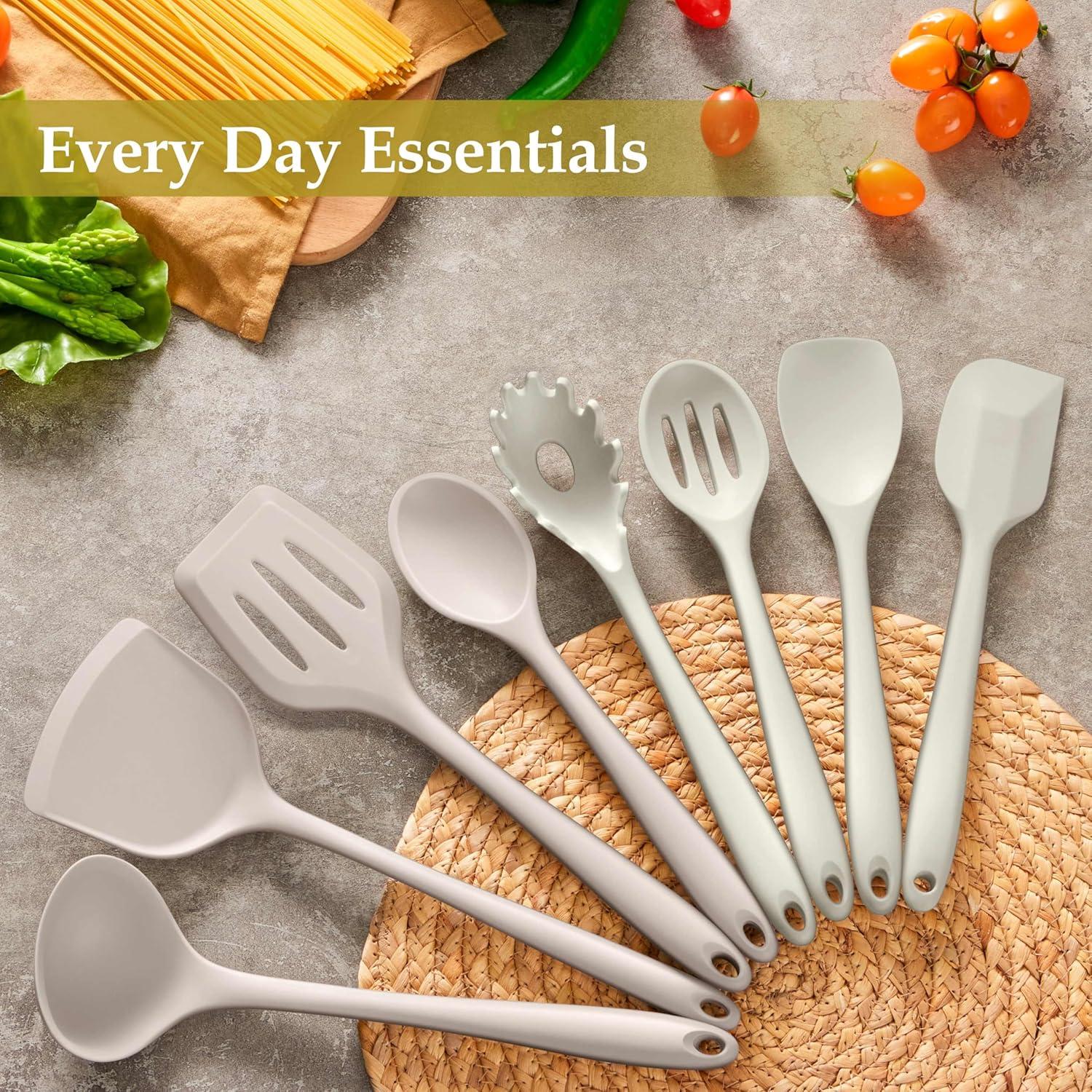 Set de Utensilios de Cocina LIANYU 8 Piezas Silicona Antiadherente