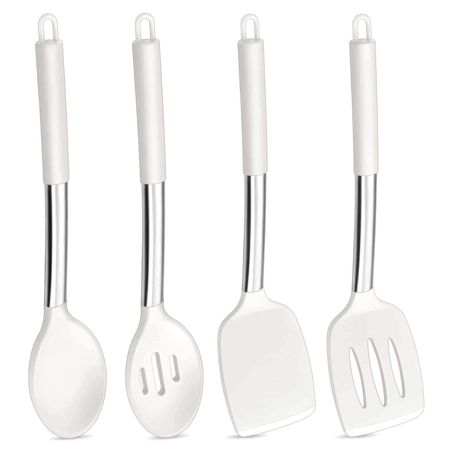 Juego de Utensilios de Cocina P&P CHEF 4 Piezas Silicona Blanca