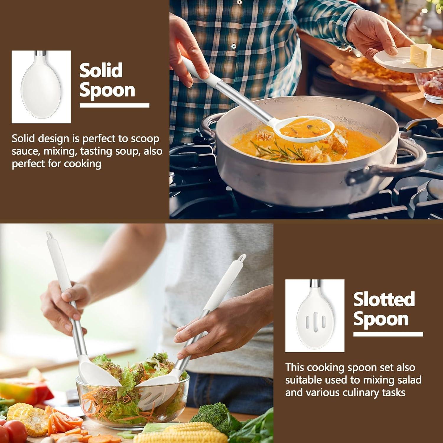 Juego de Utensilios de Cocina P&P CHEF 4 Piezas Silicona Blanca