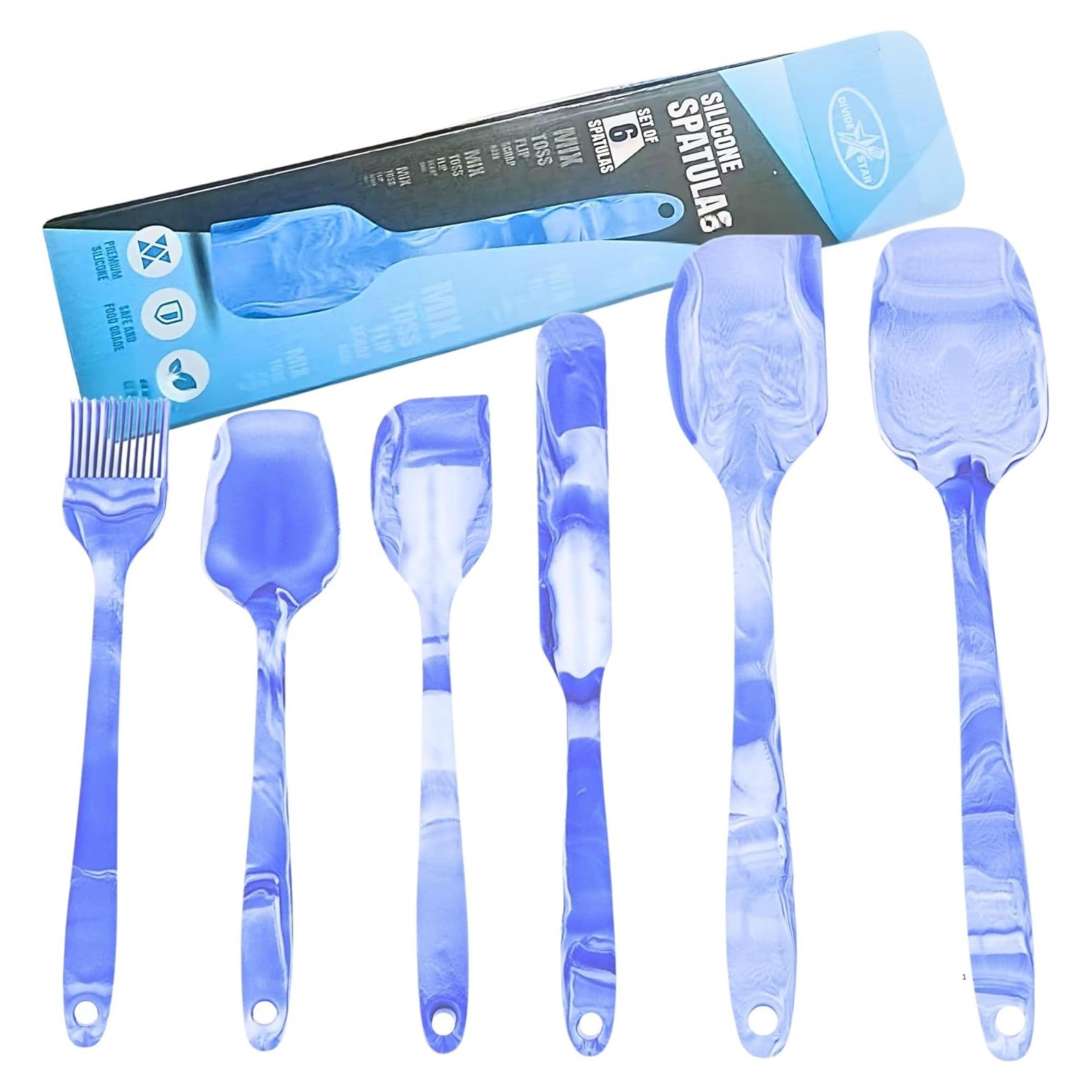 Juego de Espátulas de Silicona DIVIDE STAR 6 Piezas Azul