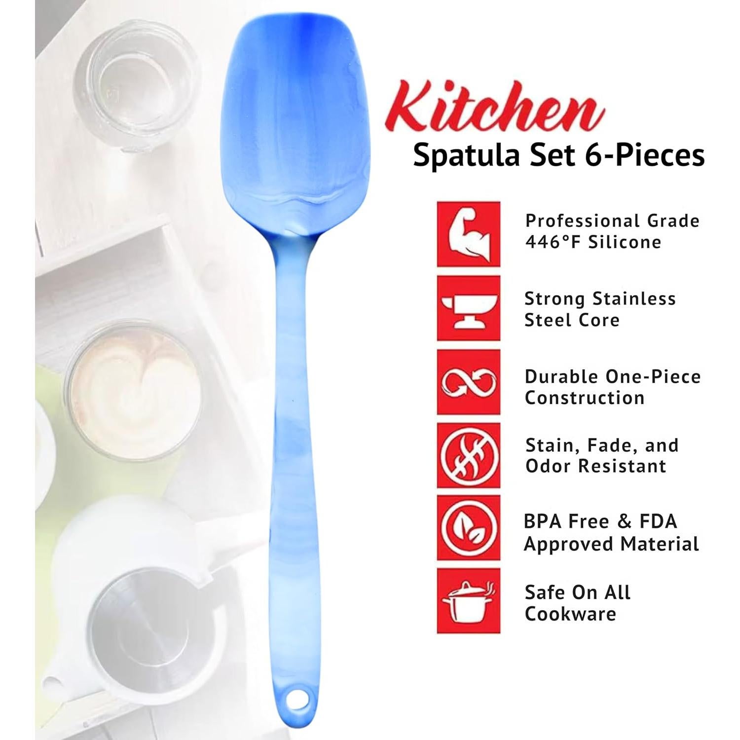 Juego de Espátulas de Silicona DIVIDE STAR 6 Piezas Azul