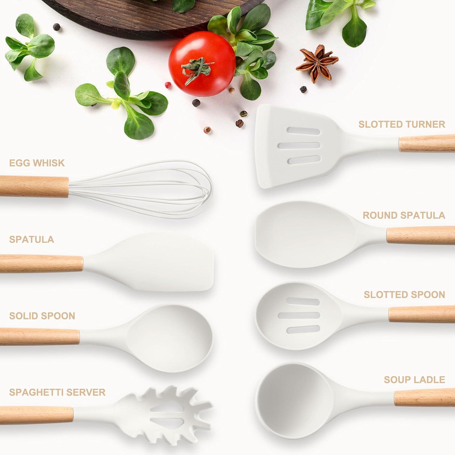 Set de Utensilios de Cocina Herogo 8 Piezas Silicona Blanco