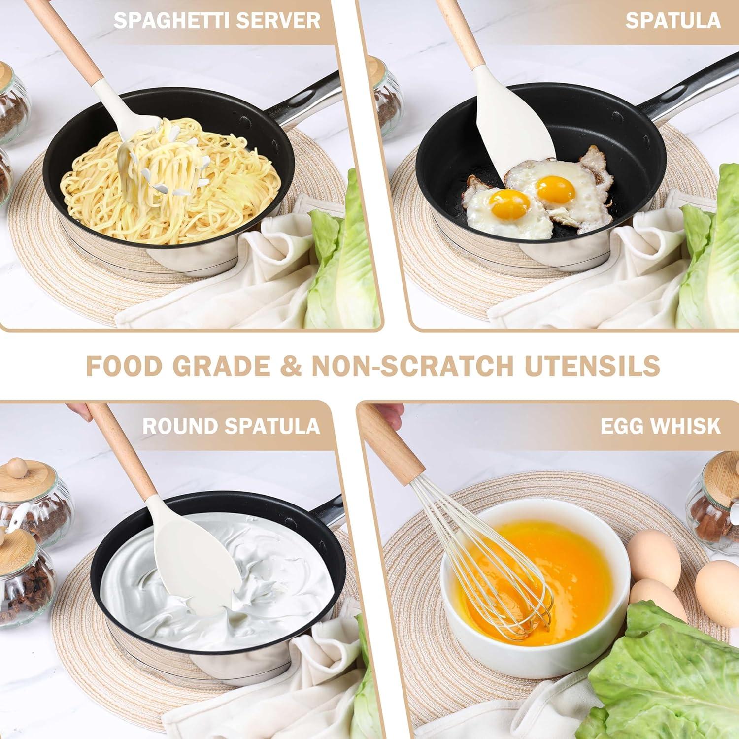 Set de Utensilios de Cocina Herogo 8 Piezas Silicona Blanco