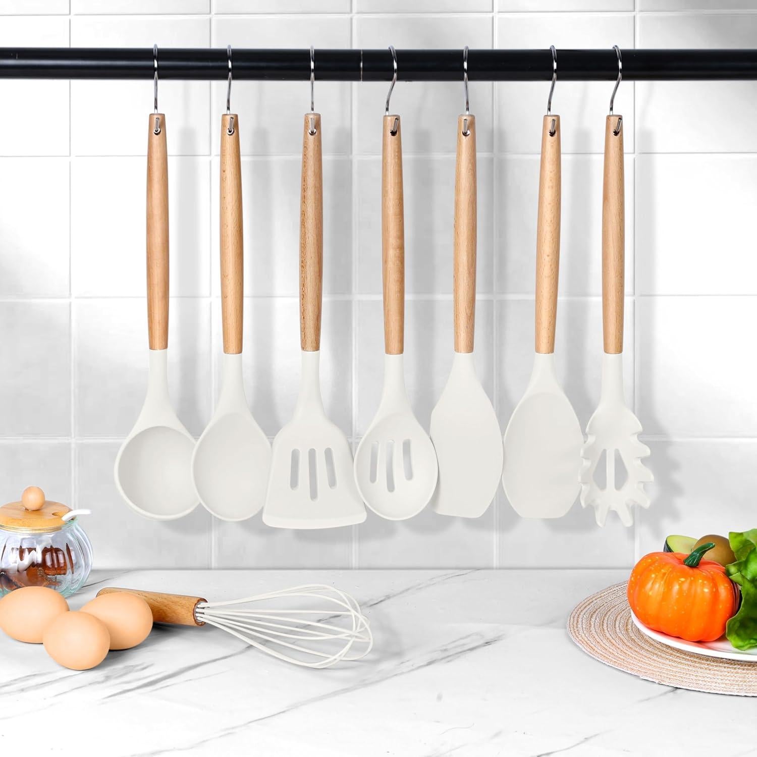 Set de Utensilios de Cocina Herogo 8 Piezas Silicona Blanco