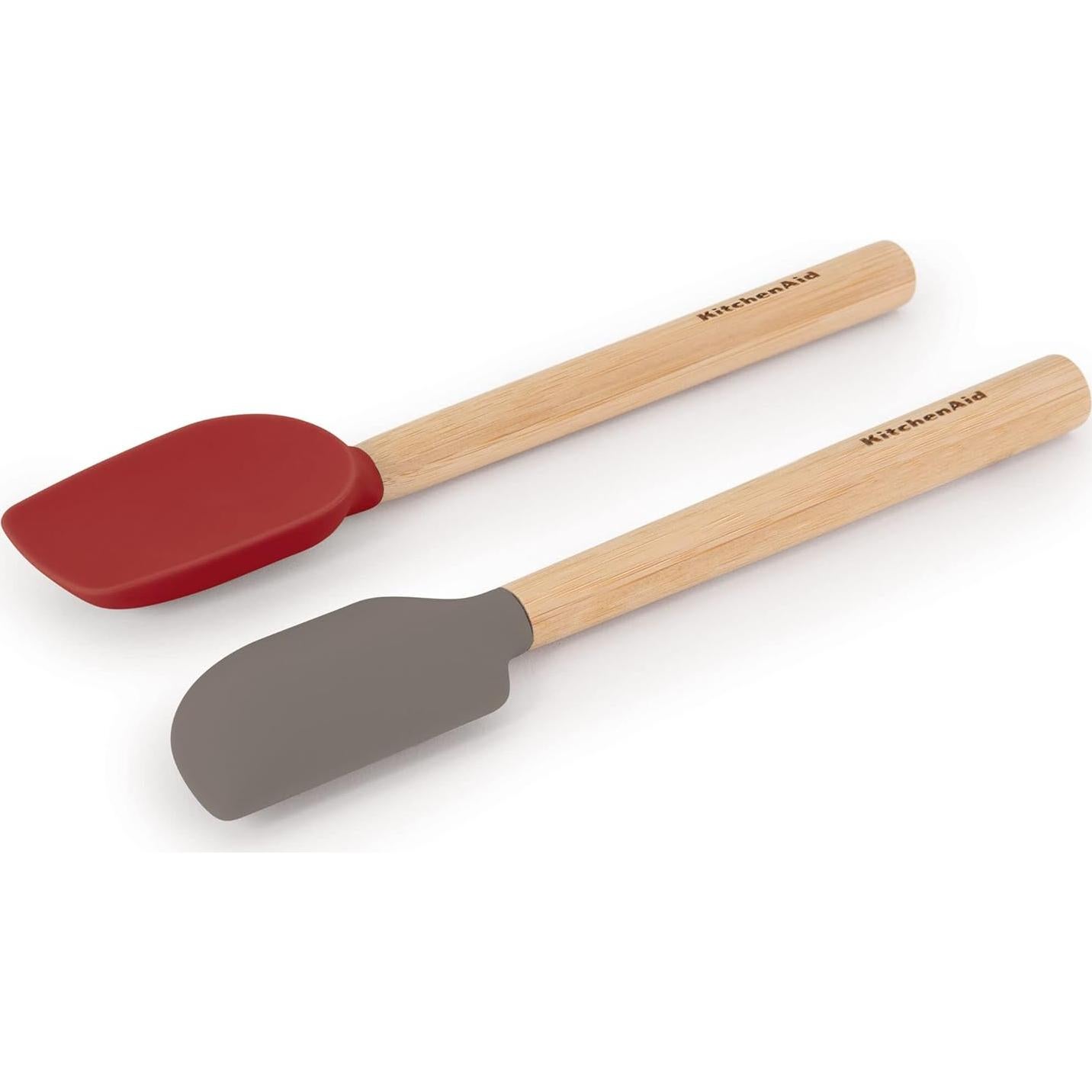 Juego de Espátulas Mini KitchenAid de Silicona y Bambú - Set de 2