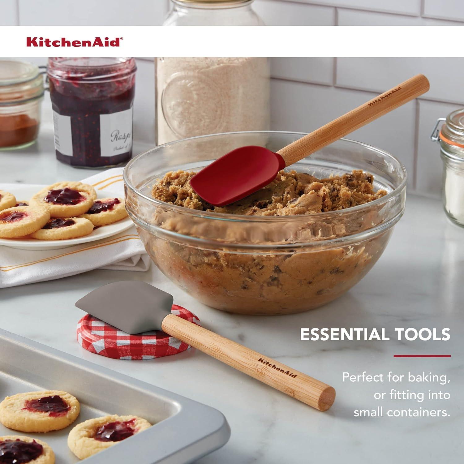 Juego de Espátulas Mini KitchenAid de Silicona y Bambú - Set de 2