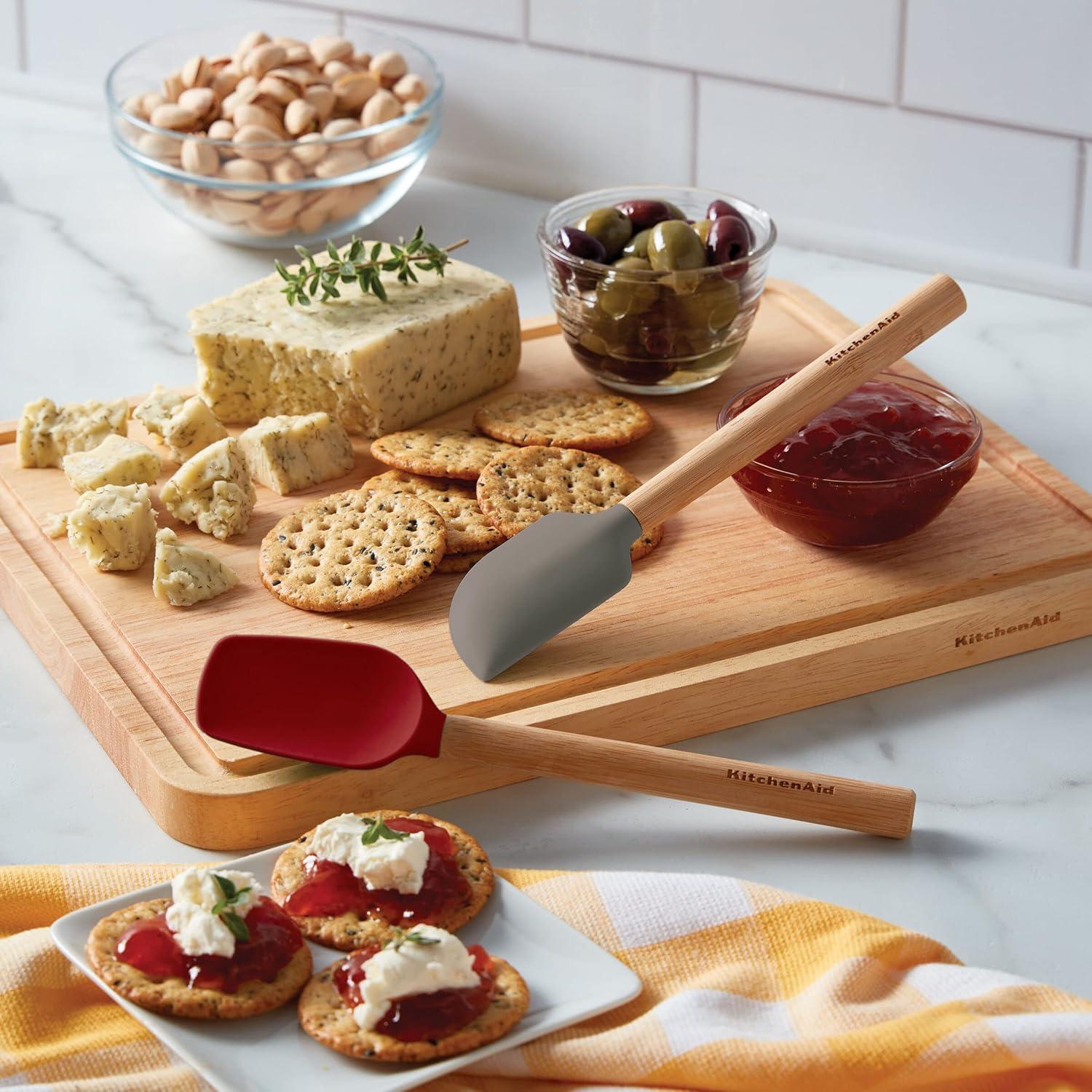 Juego de Espátulas Mini KitchenAid de Silicona y Bambú - Set de 2