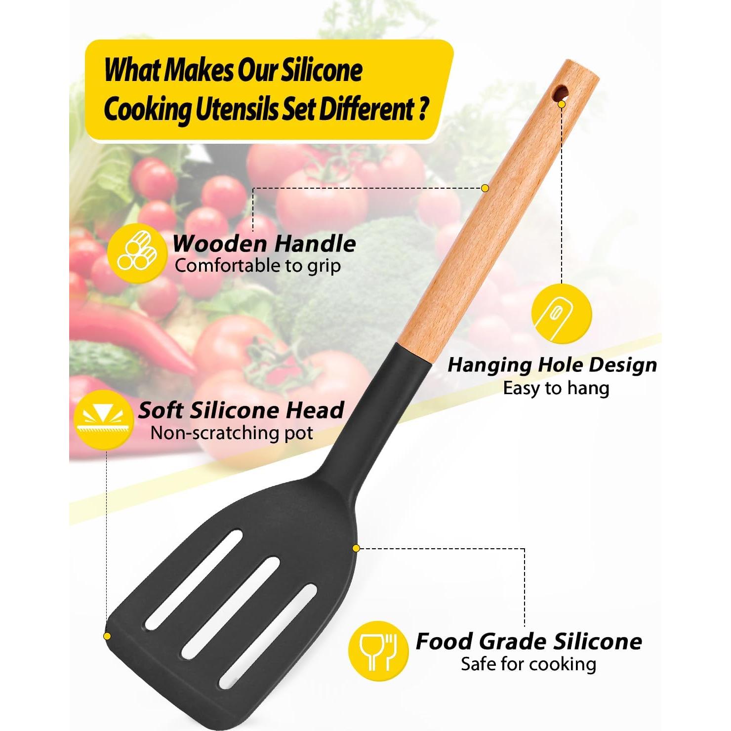 Juego de Utensilios de Cocina de Silicona BUNDLEPRO 4 Piezas