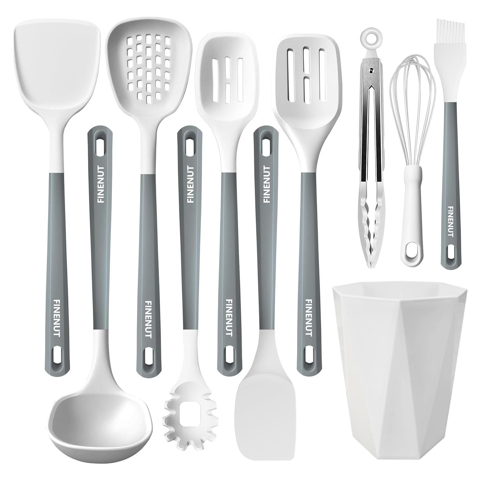 Juego de Utensilios de Cocina de Silicona 11PCS FINENUT - Resistente al Calor