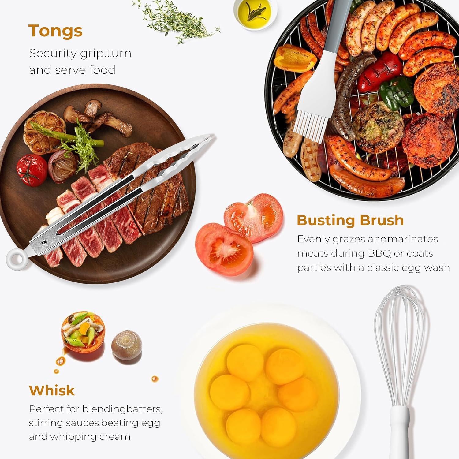 Juego de Utensilios de Cocina de Silicona 11PCS FINENUT - Resistente al Calor