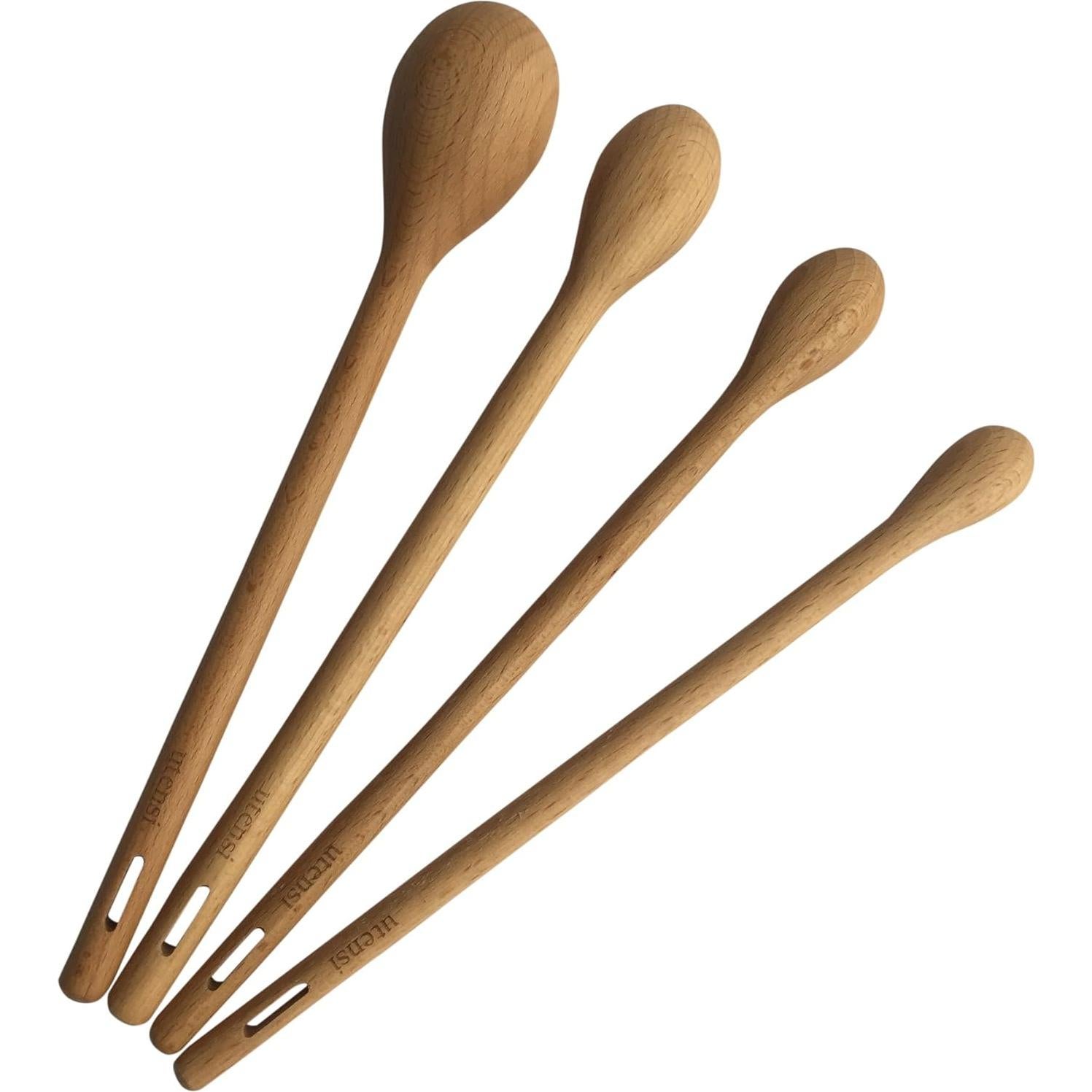 Set de 4 Cucharas Medidoras de Madera Utesni con Mangos Largos