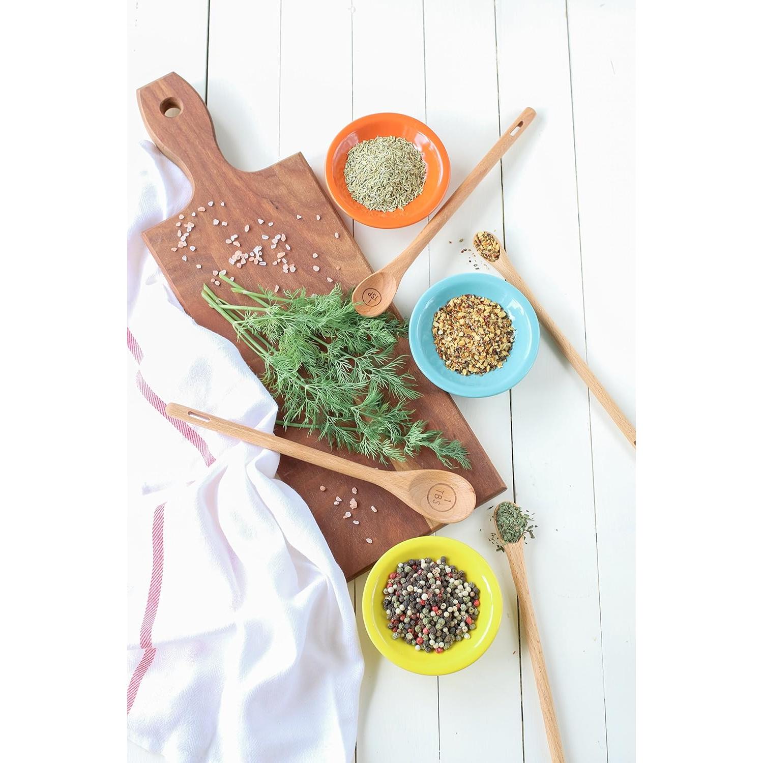 Set de 4 Cucharas Medidoras de Madera Utesni con Mangos Largos