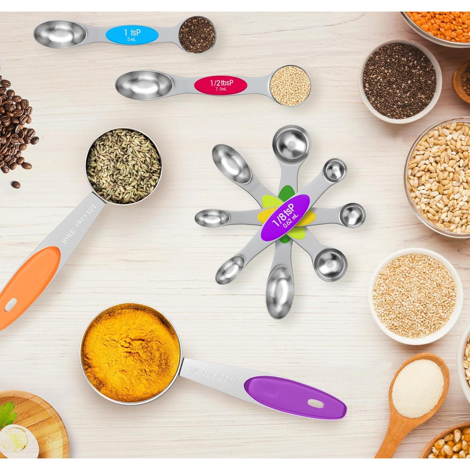 Juego de 13 Piezas de Tazas y Cucharas Medidoras Topfeel