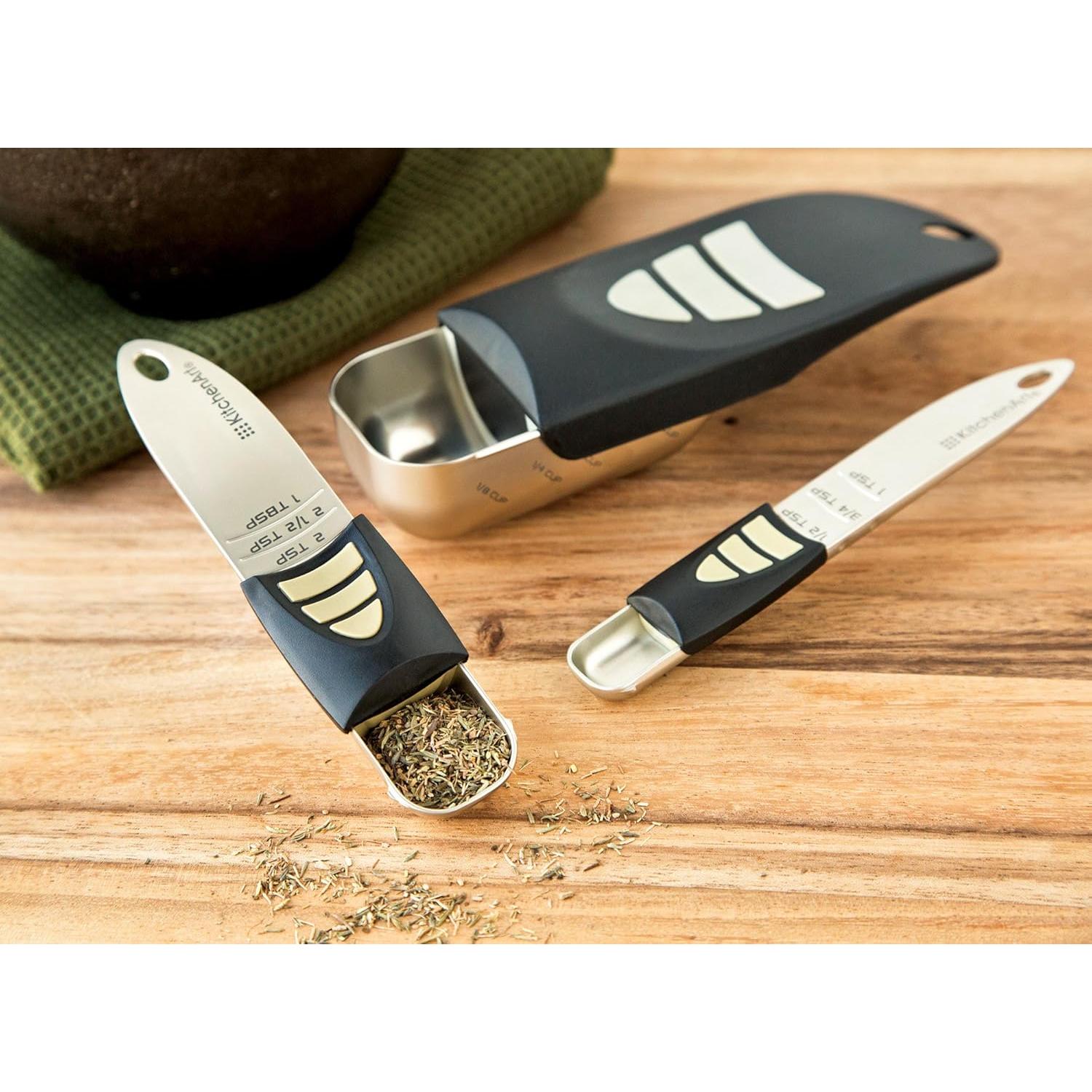 Juego de Medidas Ajustables KitchenArt, 3 Piezas, Satinado