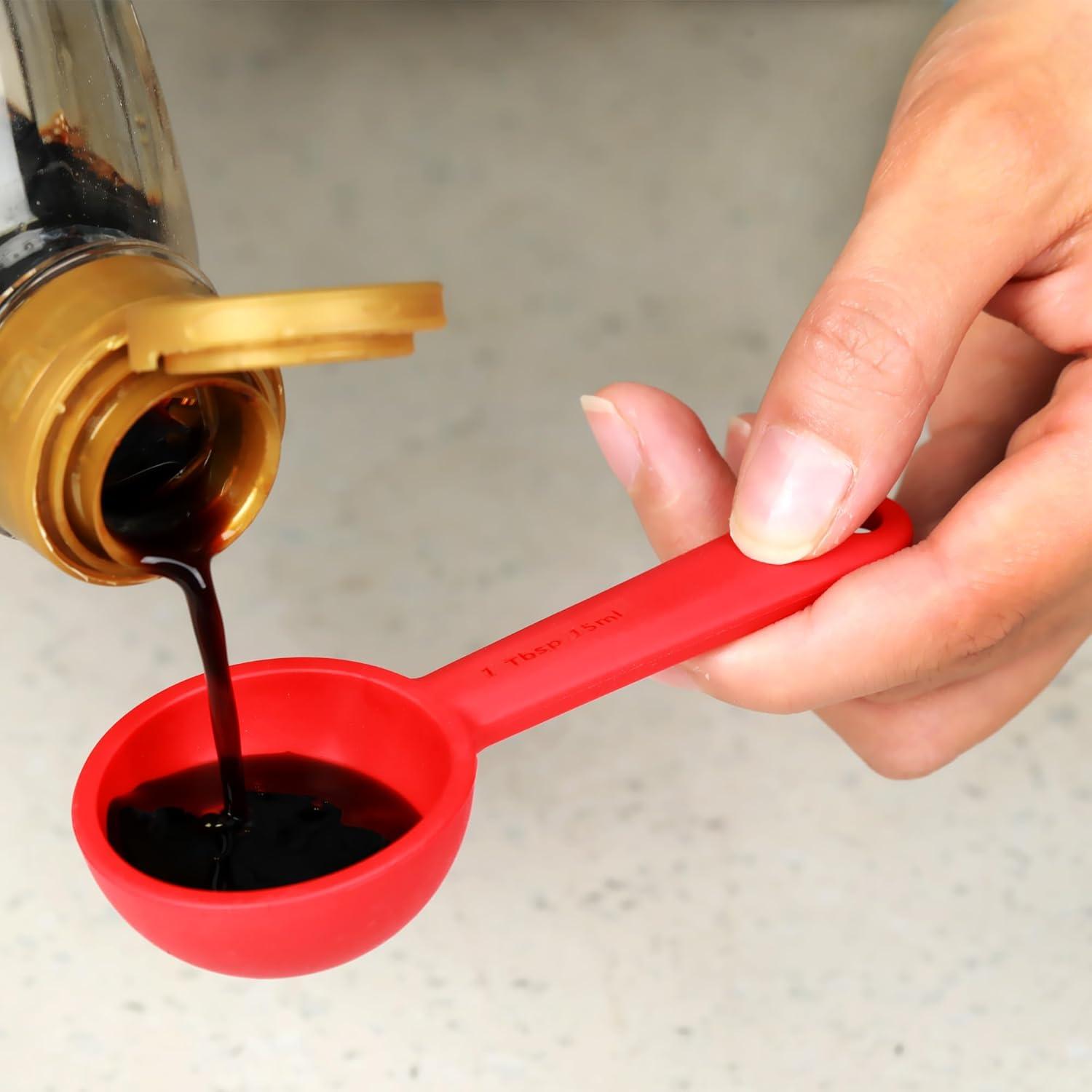 Juego de cucharas medidoras de silicona DOTINGHUX 5 piezas