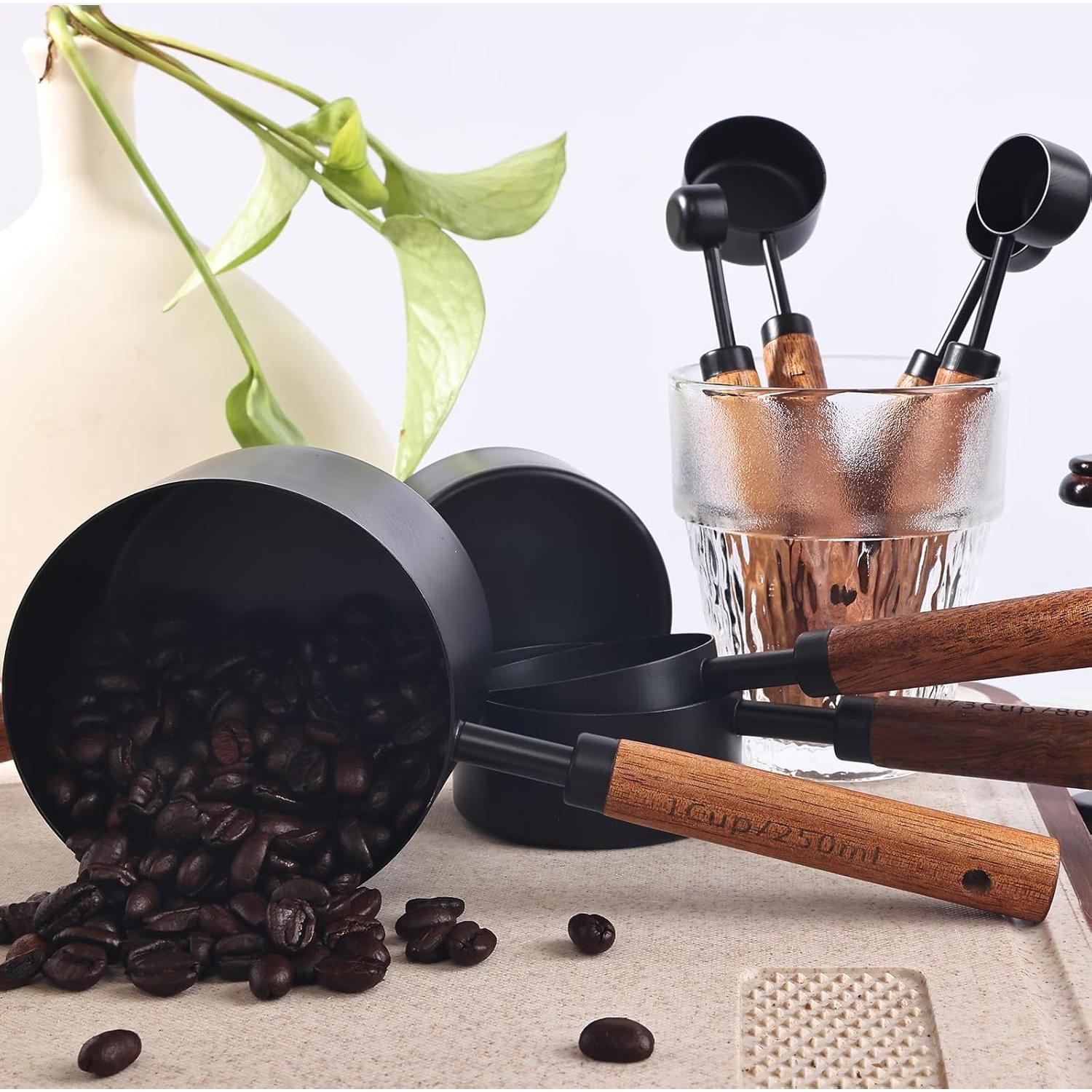 Juego de Tazas y Cucharas Medidoras GJPBGK Acero Inoxidable 8 Piezas