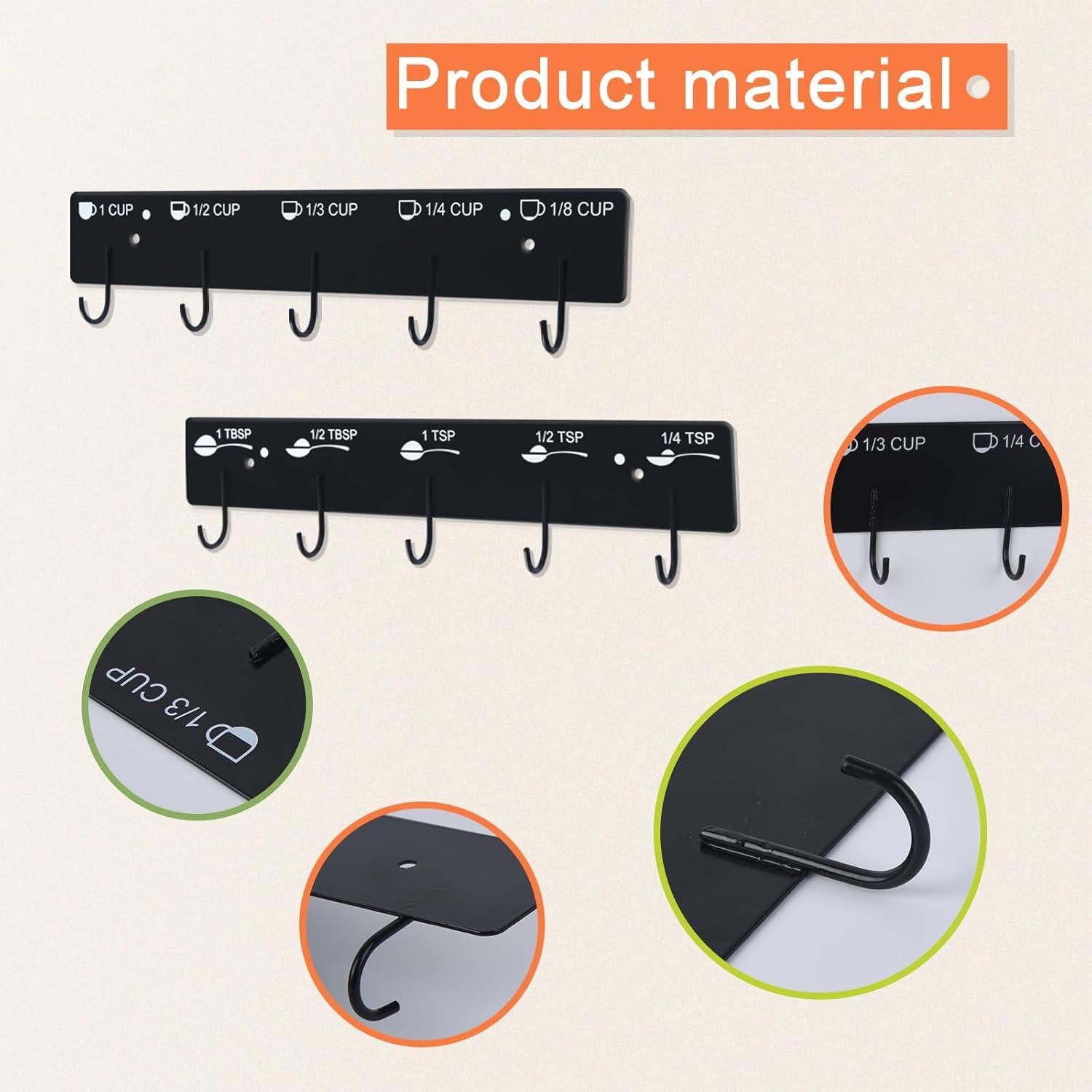 Soporte para Tazas de Medir SoeKoa, Organizador de Hierro 2 Pcs