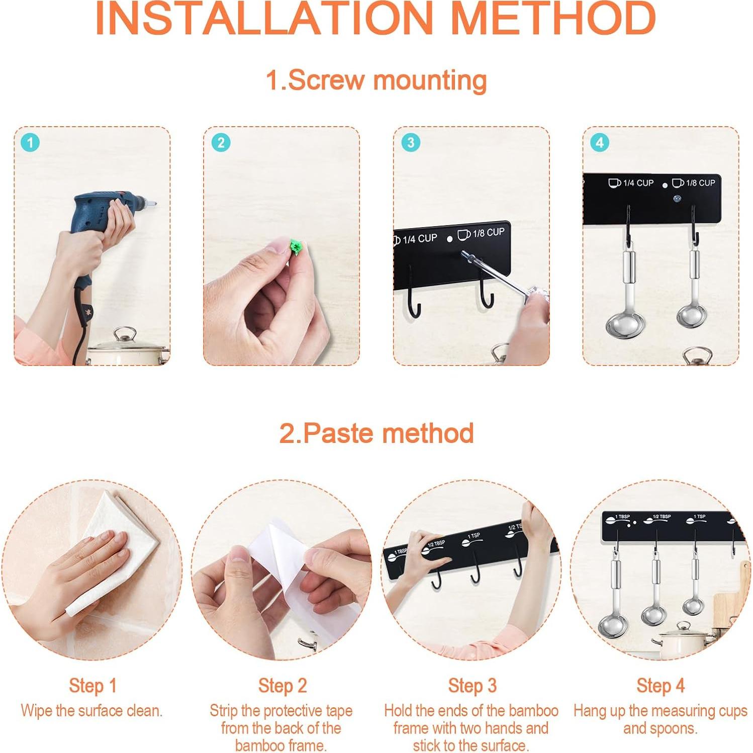 Soporte para Tazas de Medir SoeKoa, Organizador de Hierro 2 Pcs