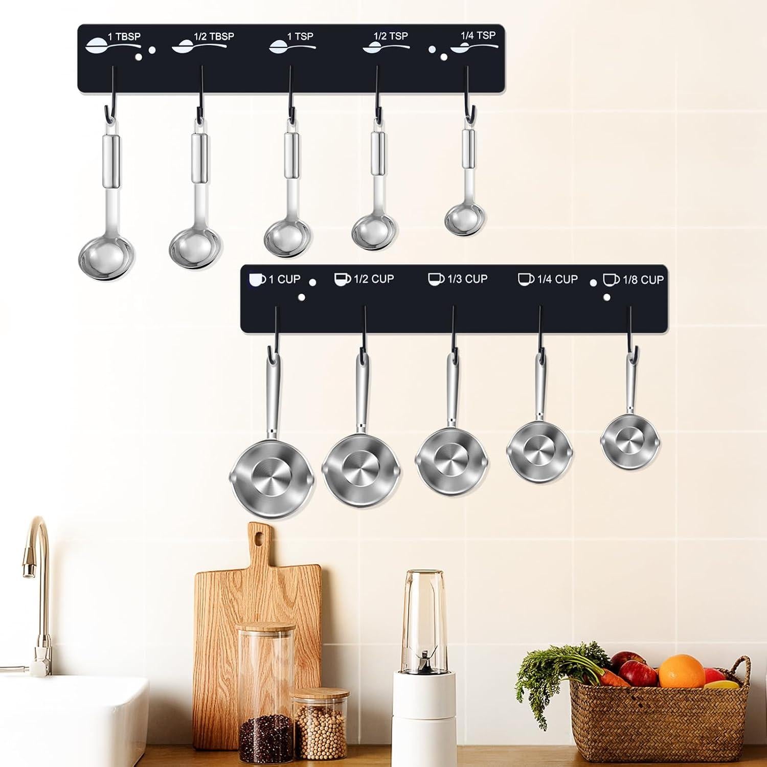 Soporte para Tazas de Medir SoeKoa, Organizador de Hierro 2 Pcs