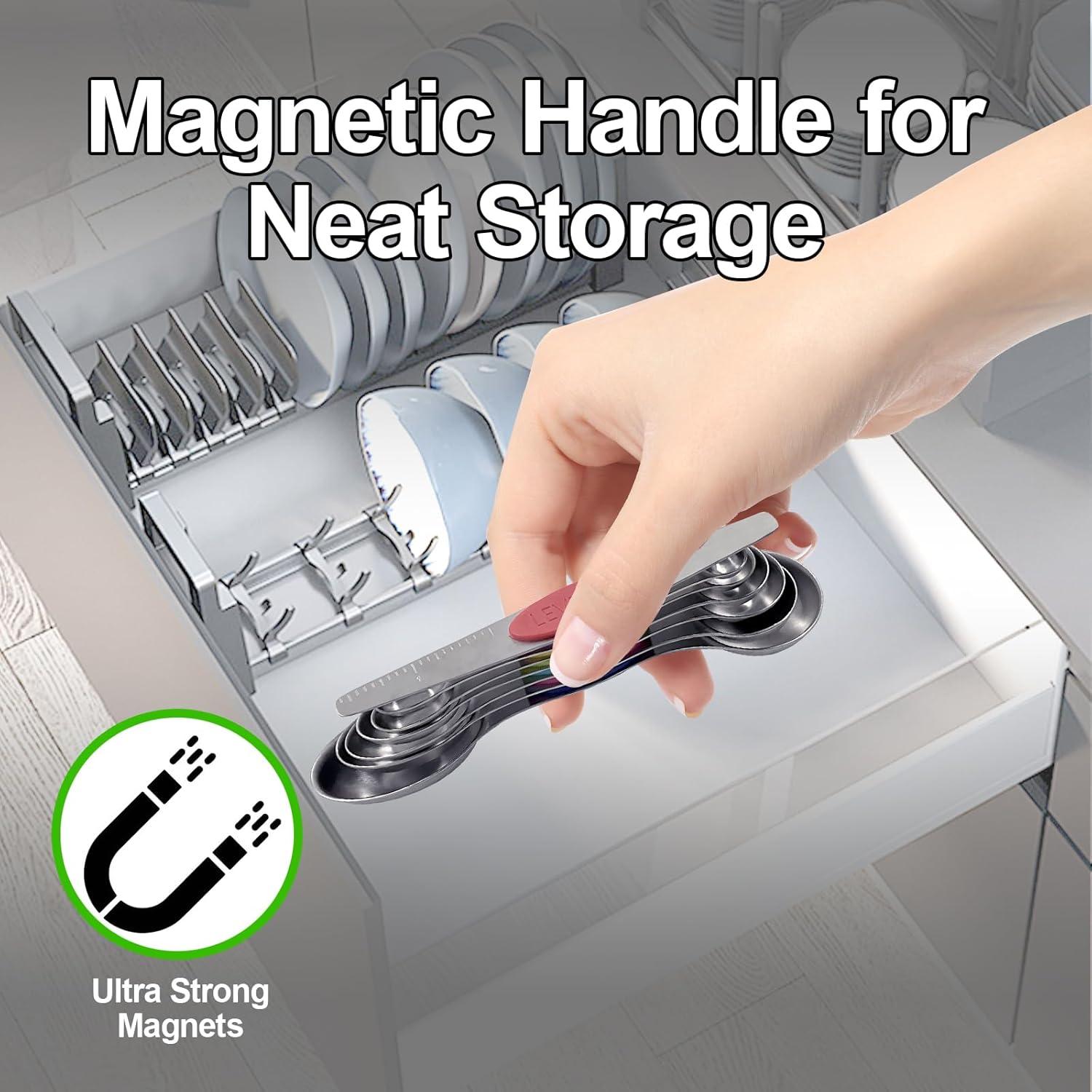 Juego de Tazas y Cucharas Medidoras MiorBitt 12 Piezas Acero Inoxidable