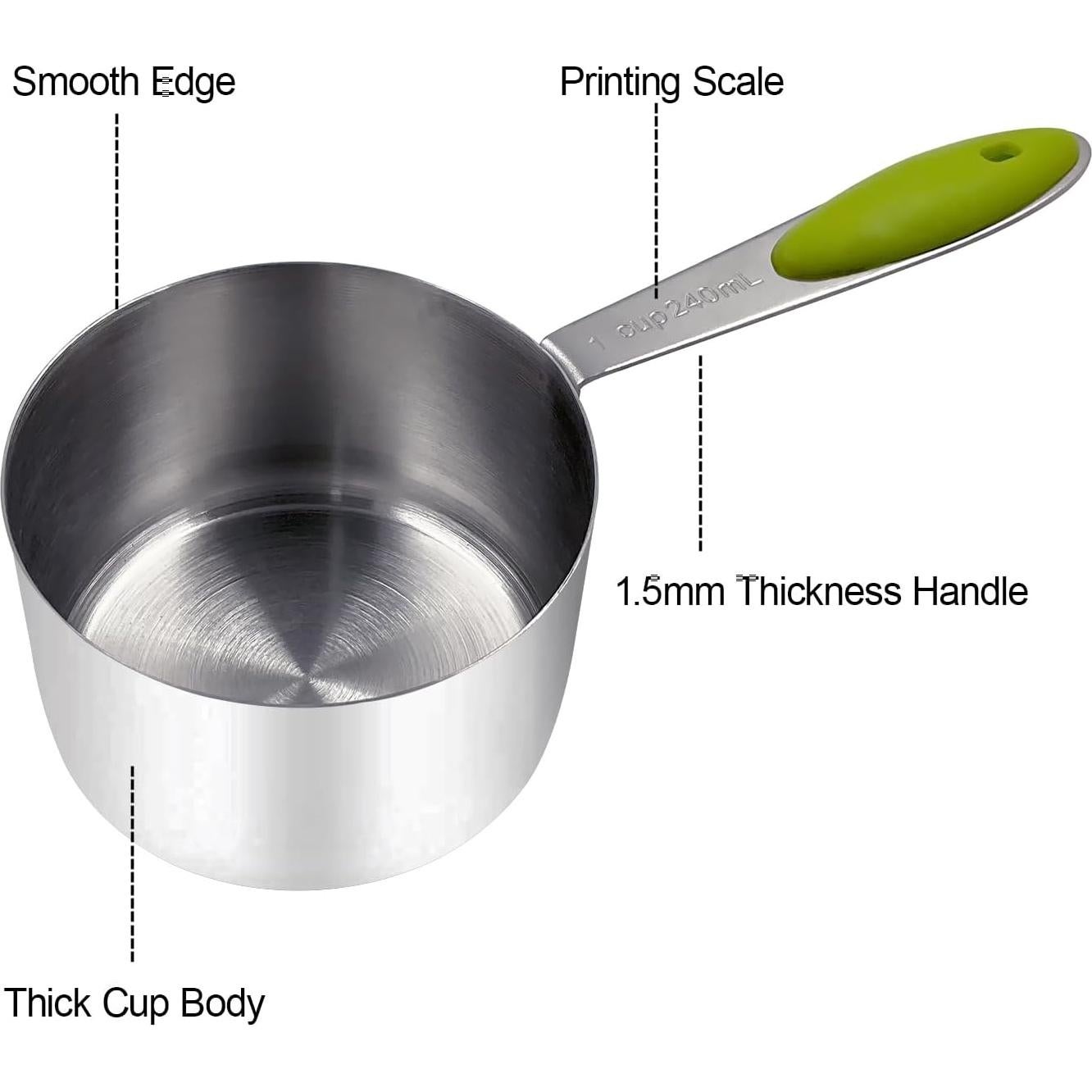 Juego de Tazas y Cucharas Medidoras MiorBitt 12 Piezas Acero Inoxidable