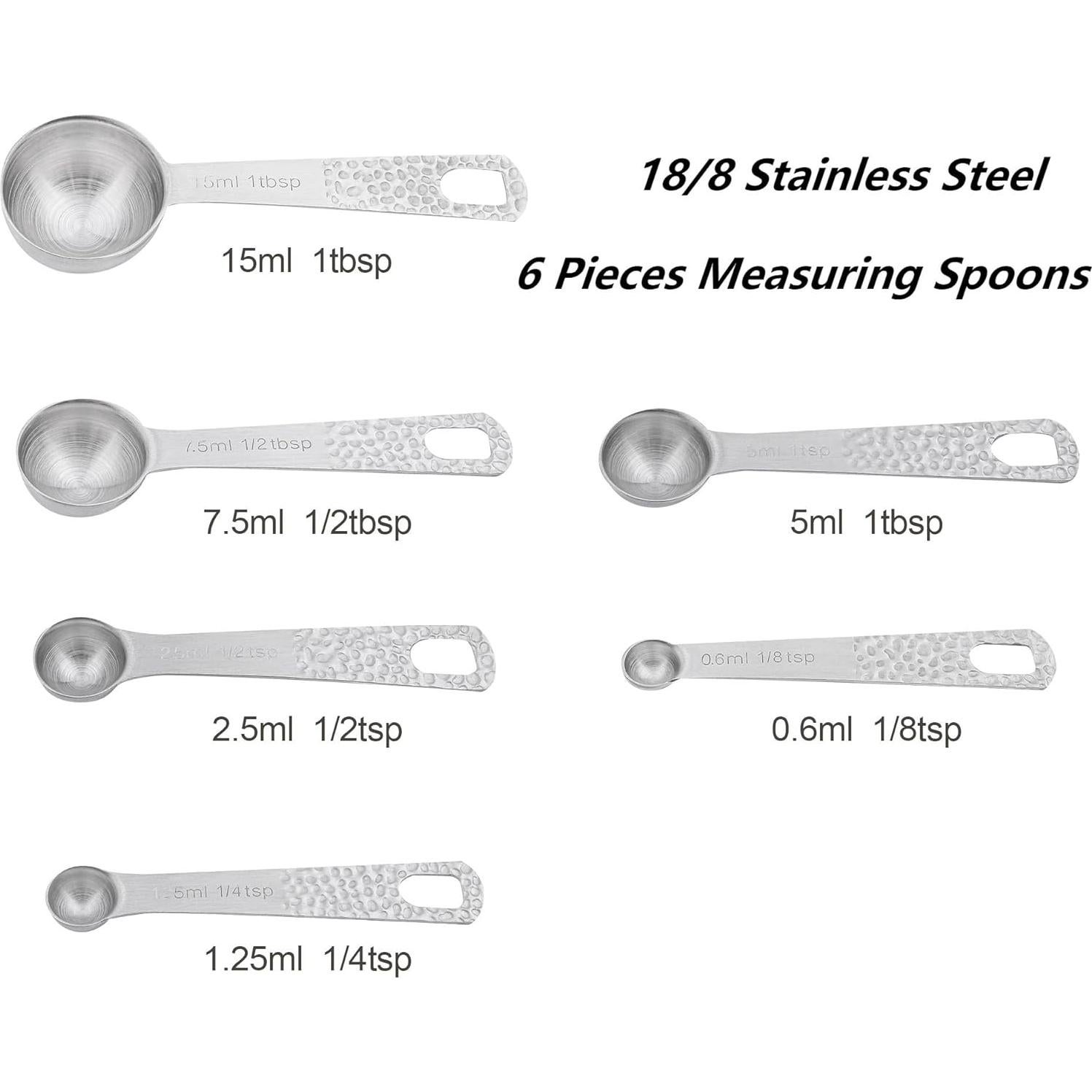 Juego de Cucharas Medidoras Hotsyang Acero Inoxidable 6 Piezas