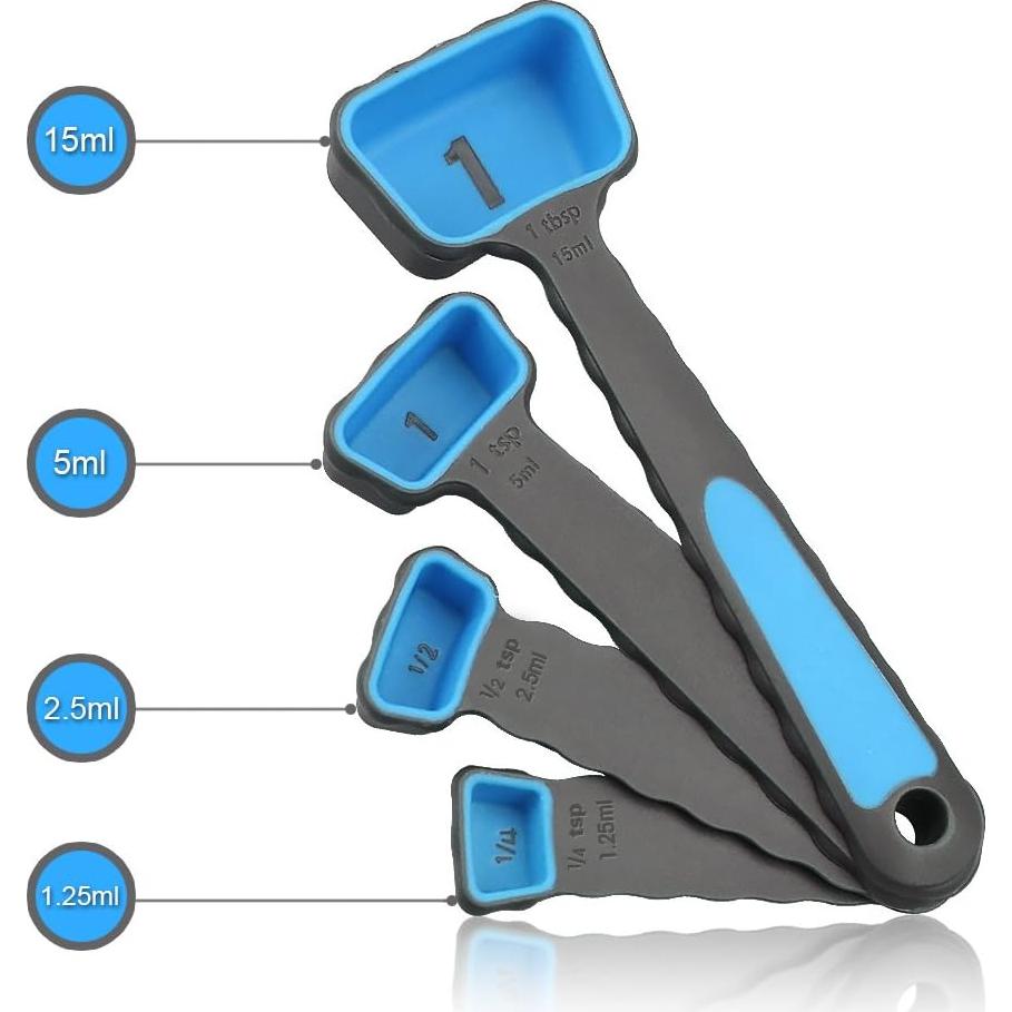 Set de Tazas y Cucharas Medidoras Leepiya 8 Piezas Silicona