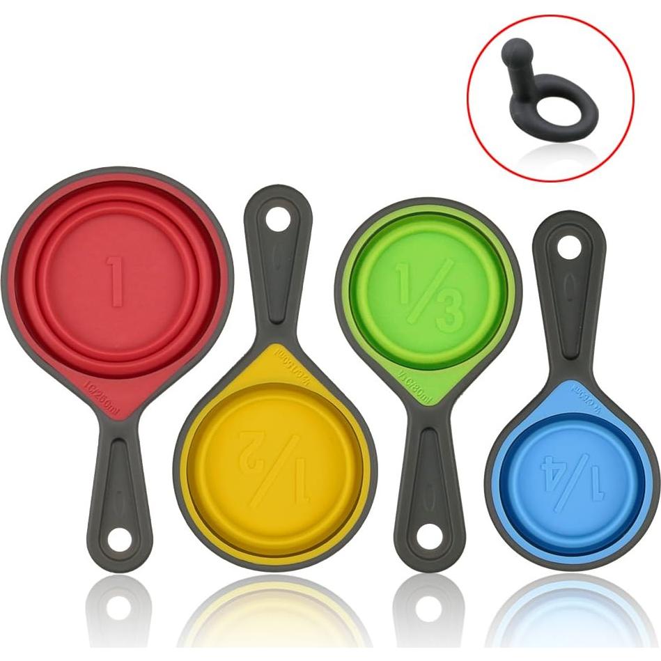 Set de Tazas y Cucharas Medidoras Leepiya 8 Piezas Silicona