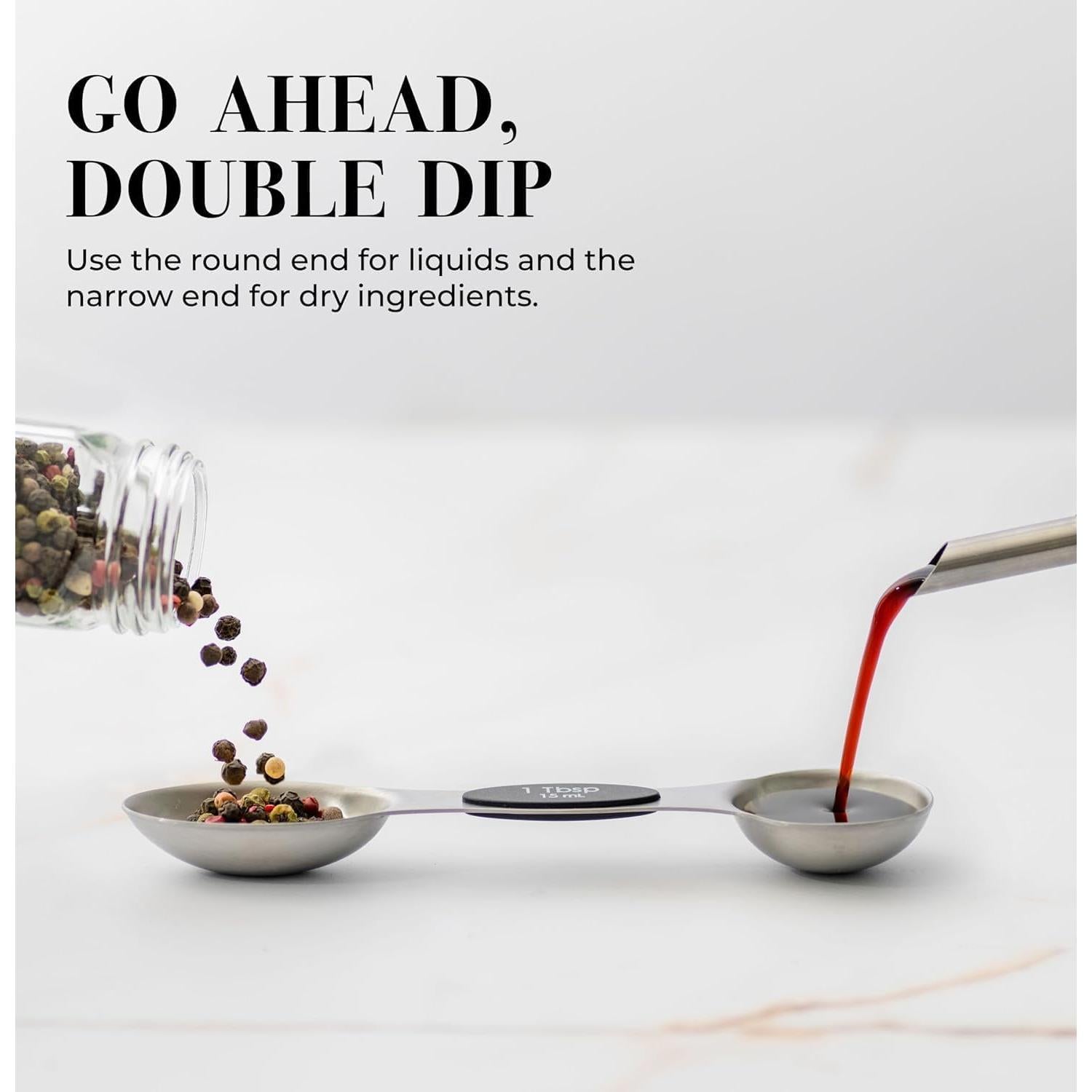 Juego de 8 Cucharas Medidoras Magnéticas Acero Inoxidable