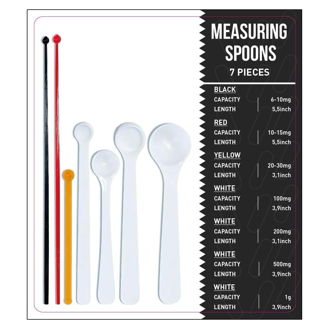 Juego de cucharas medidoras de miligramos Extrakt 7 piezas