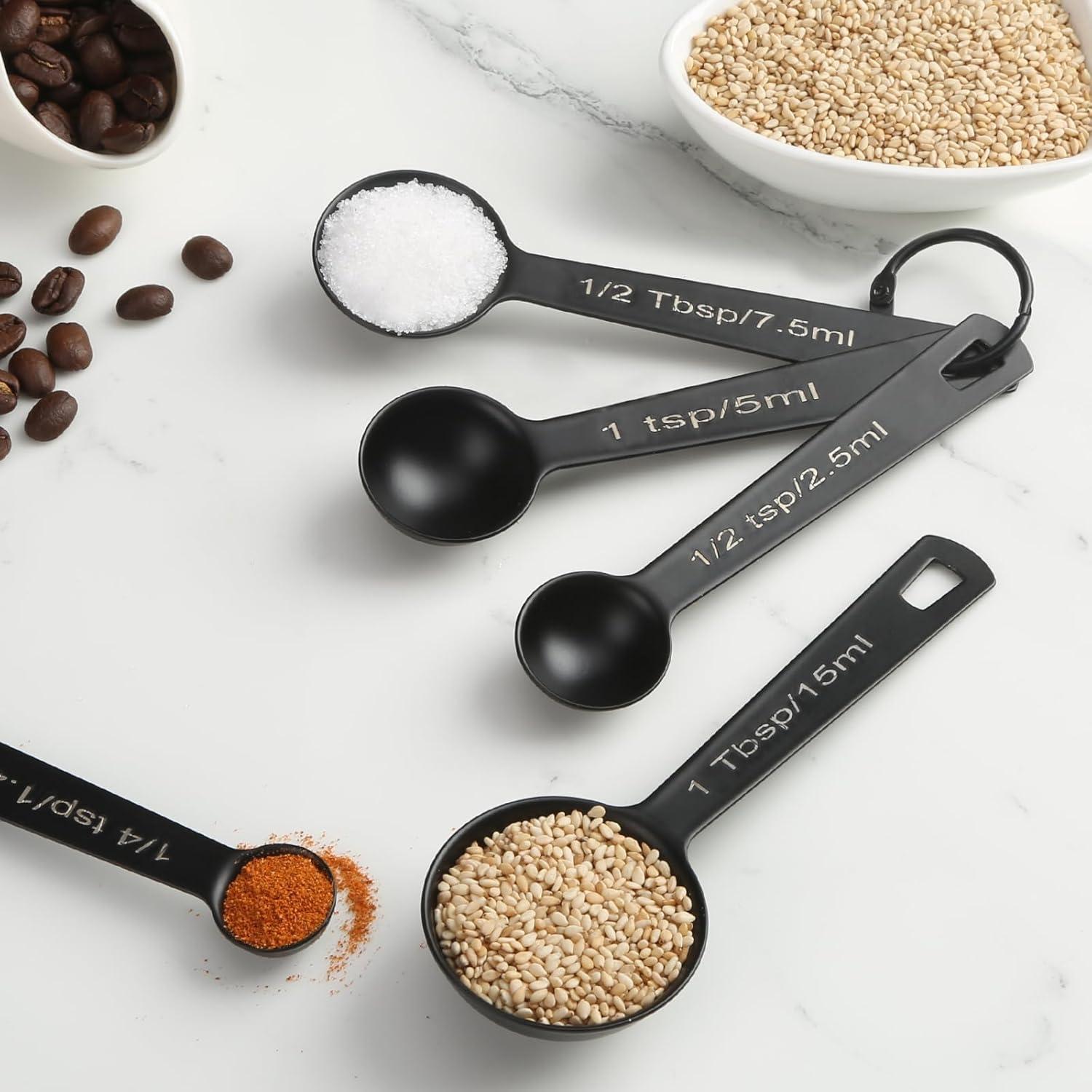 Juego de Cucharas Medidoras Acero Inoxidable Muchtolove 5 Piezas