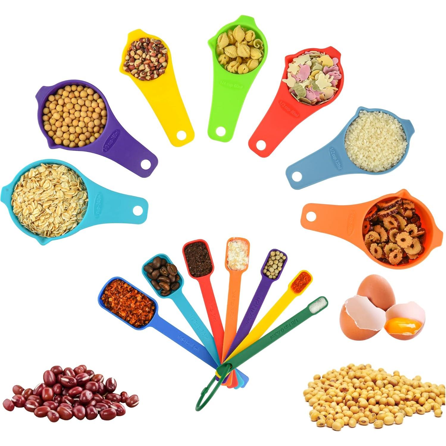 Juego de Tazas y Cucharas Medidoras Zoyizi 15 Piezas Plástico