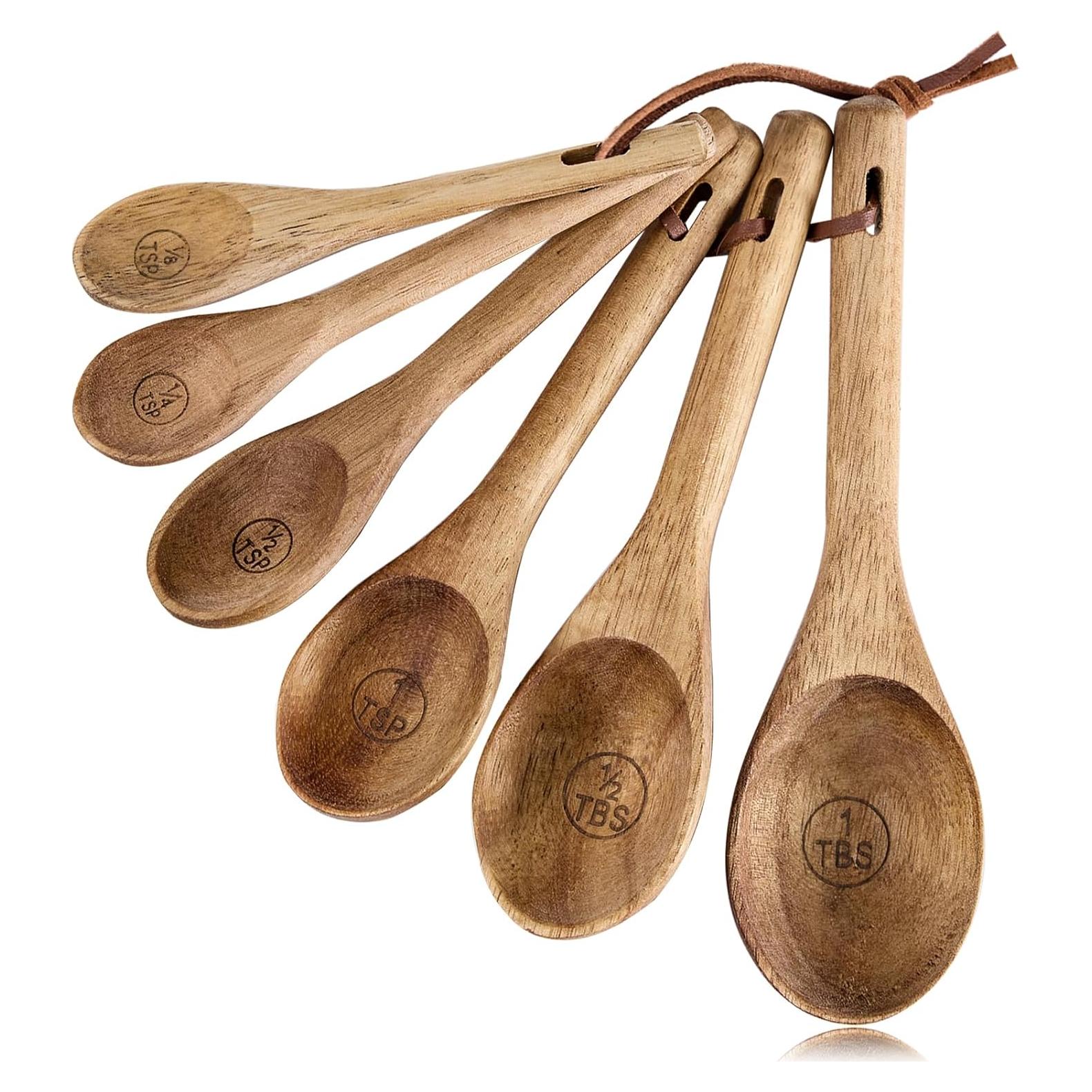 Juego de 6 cucharas medidoras de madera Esie Houzie Acacia