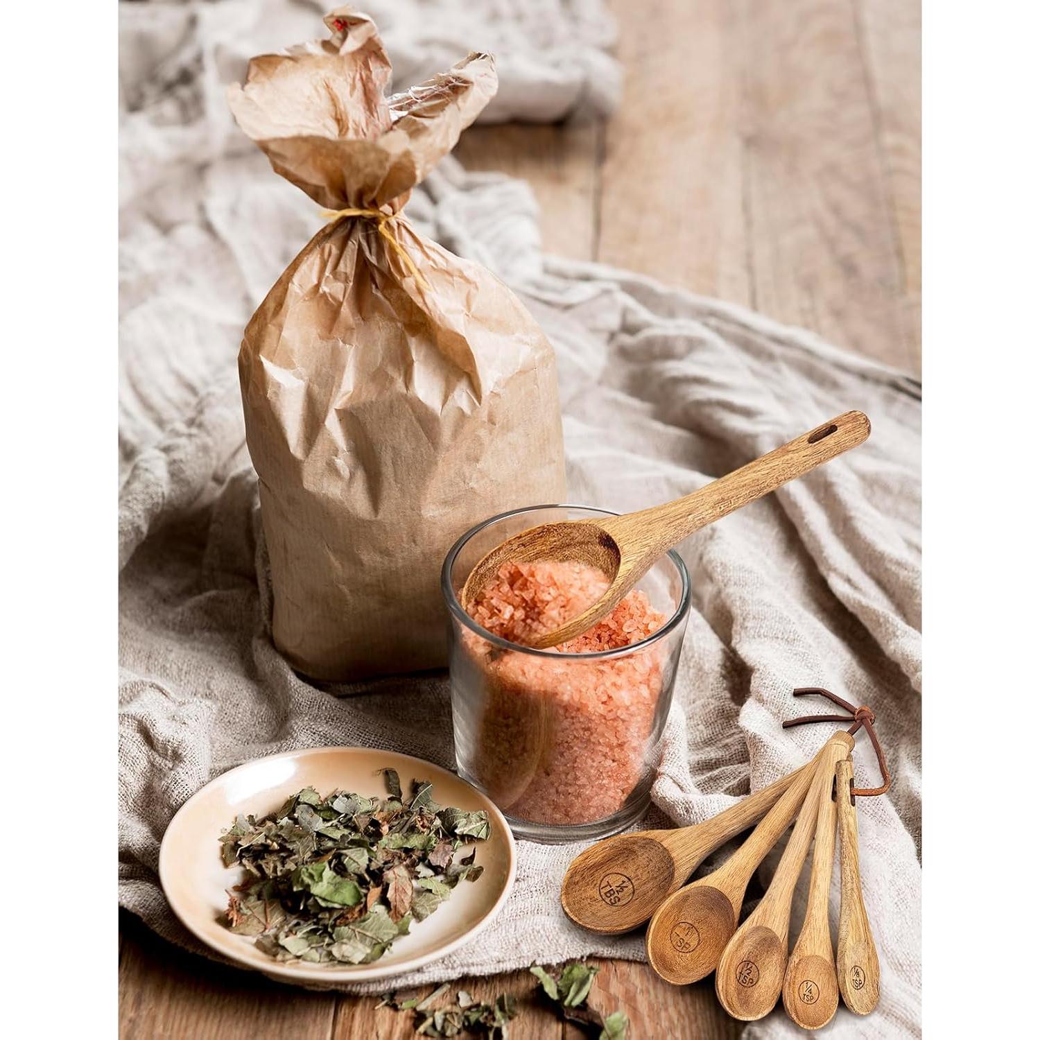 Juego de 6 cucharas medidoras de madera Esie Houzie Acacia