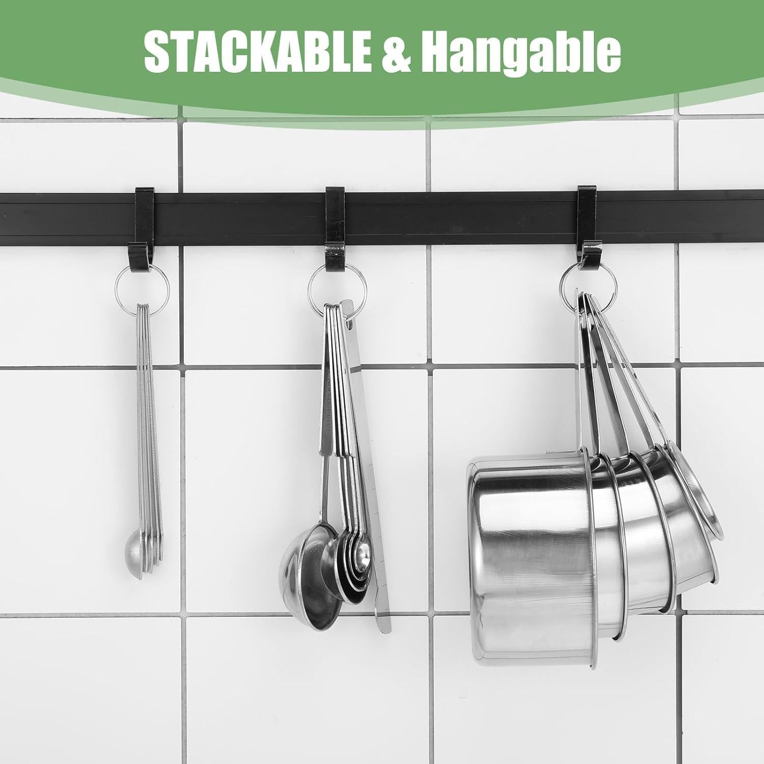 Juego de Tazas y Cucharas Medidoras de Acero Inoxidable 16,5 Tazas