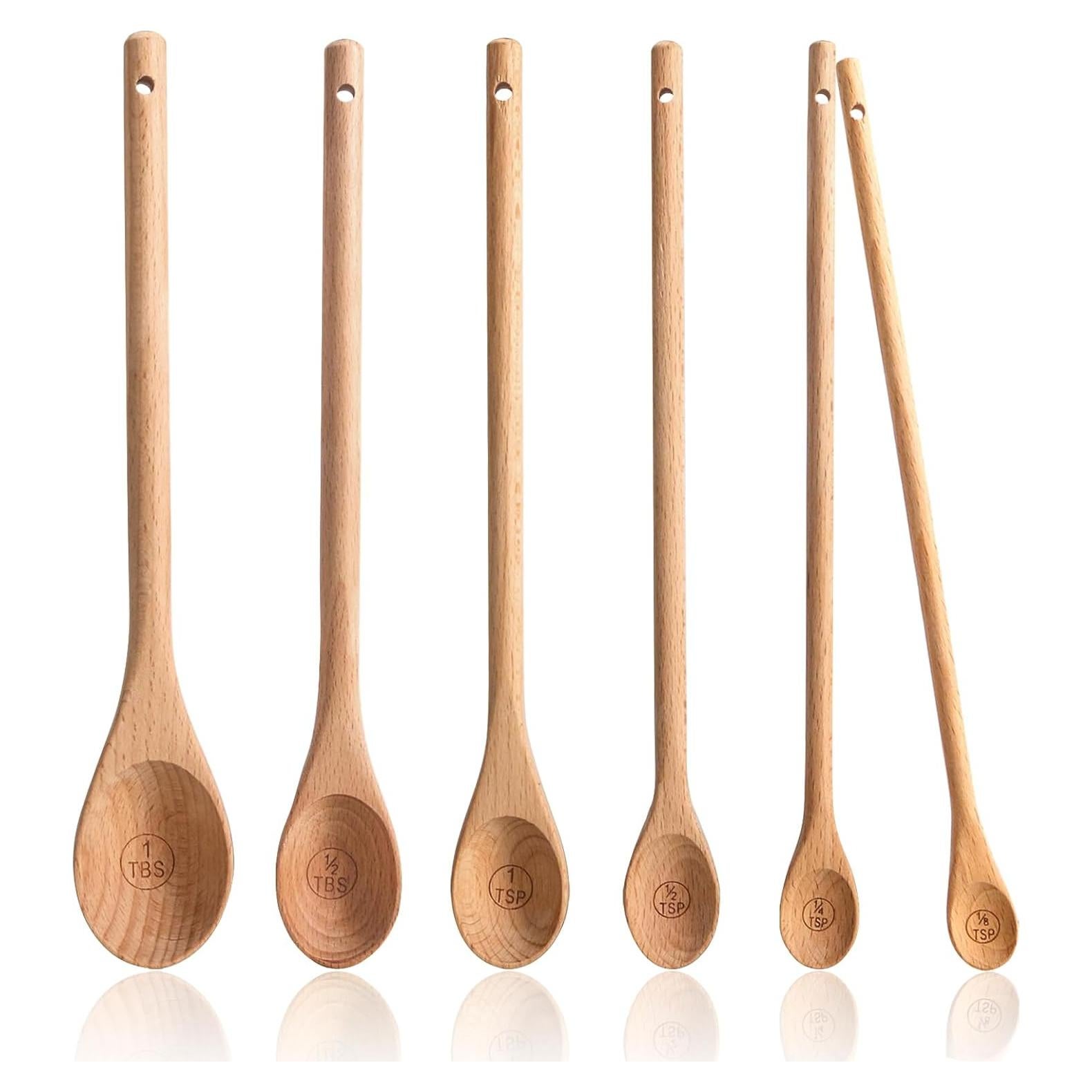 Juego de 6 Cucharas Medidoras de Madera Esie Houzie 25.4 cm