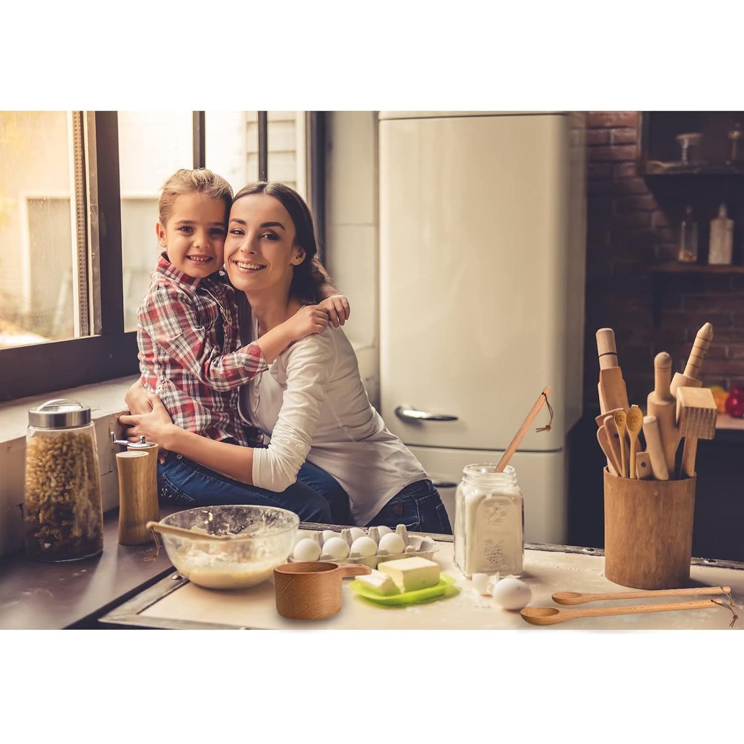 Juego de 6 Cucharas Medidoras de Madera Esie Houzie 25.4 cm