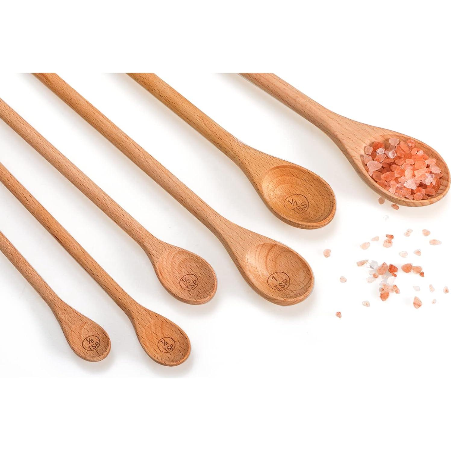 Juego de 6 Cucharas Medidoras de Madera Esie Houzie 25.4 cm