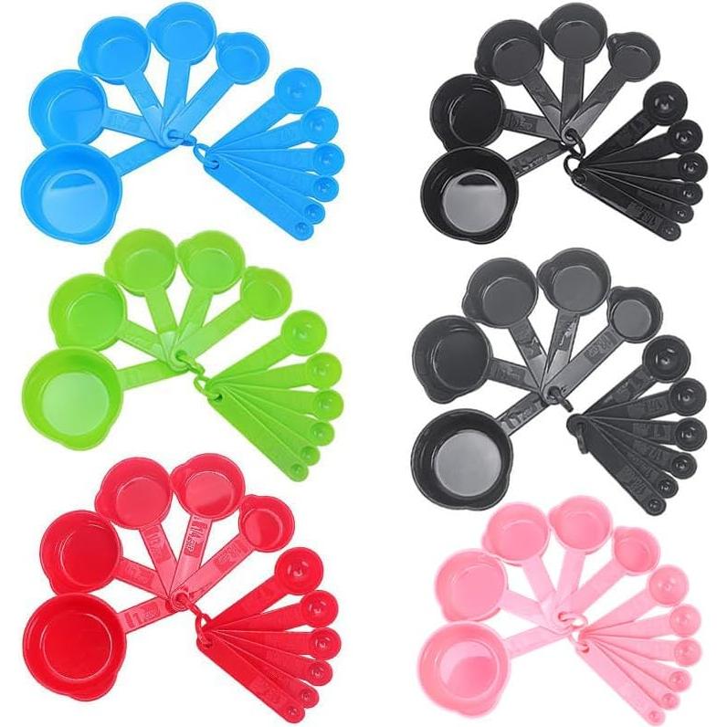 Juego de Tazas y Cucharas Medidoras Plástico SUNMVEHOT Azul