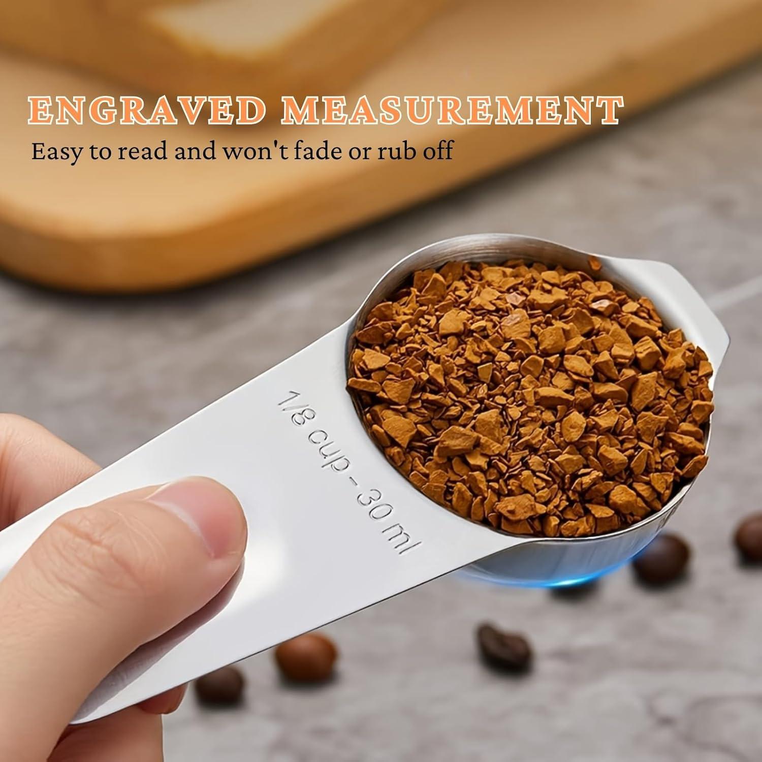 Juego de 12 Piezas de Tazas y Cucharas Medidoras YUNNKEEY