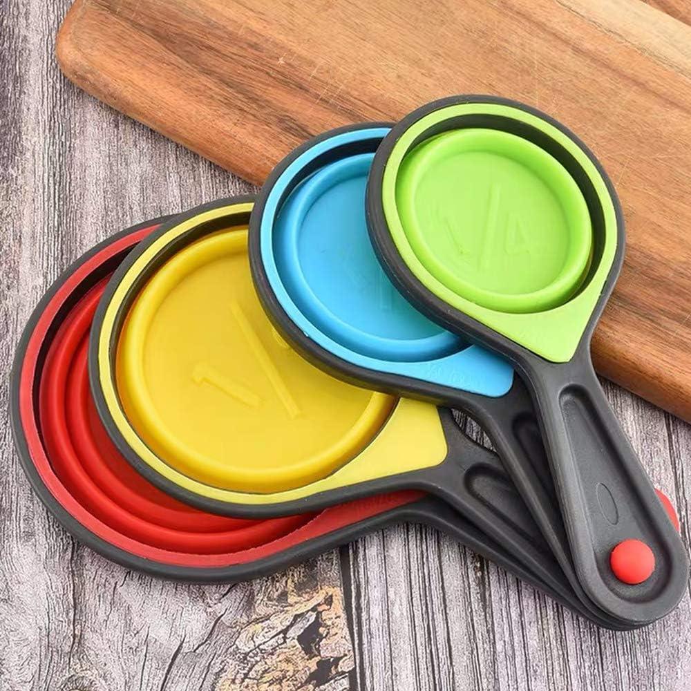 Juego de Tazas y Cucharas Medidoras Plegables SOLIFEGOBLE 8 Piezas