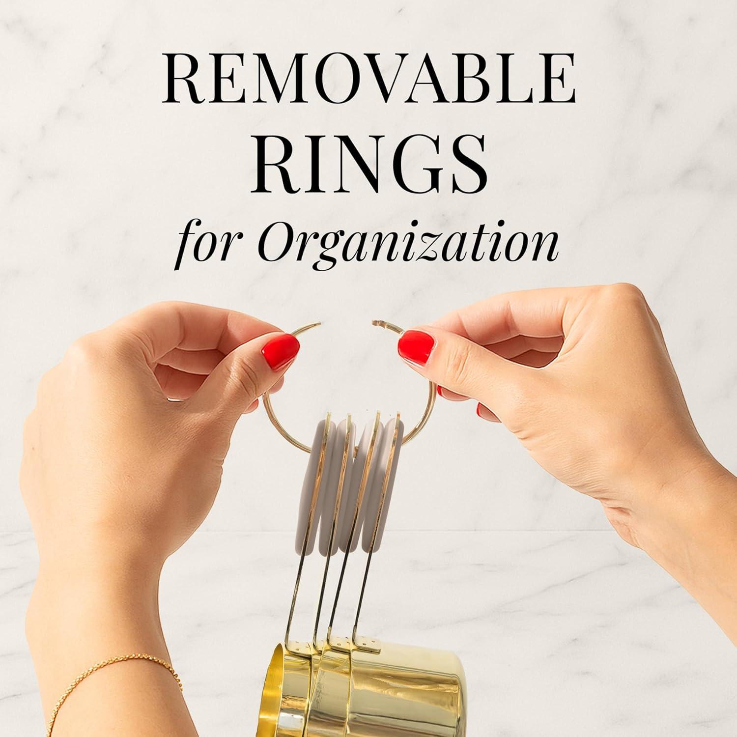 Juego de Tazas y Cucharas Medidoras Doradas 8 Piezas - Styled Settings