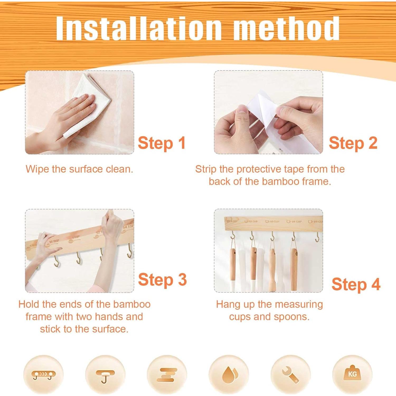 Soporte Colgante de Tazas y Cucharas Medidoras SoeKoa