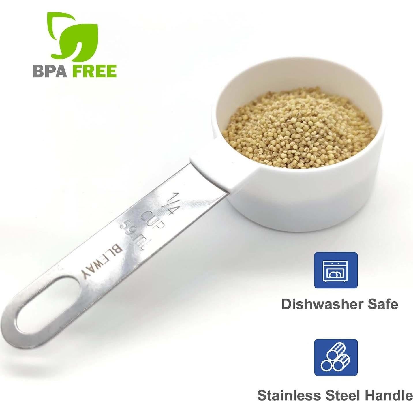 Juego de Tazas y Cucharas Medidoras BLEWAY para Discapacidad Visual