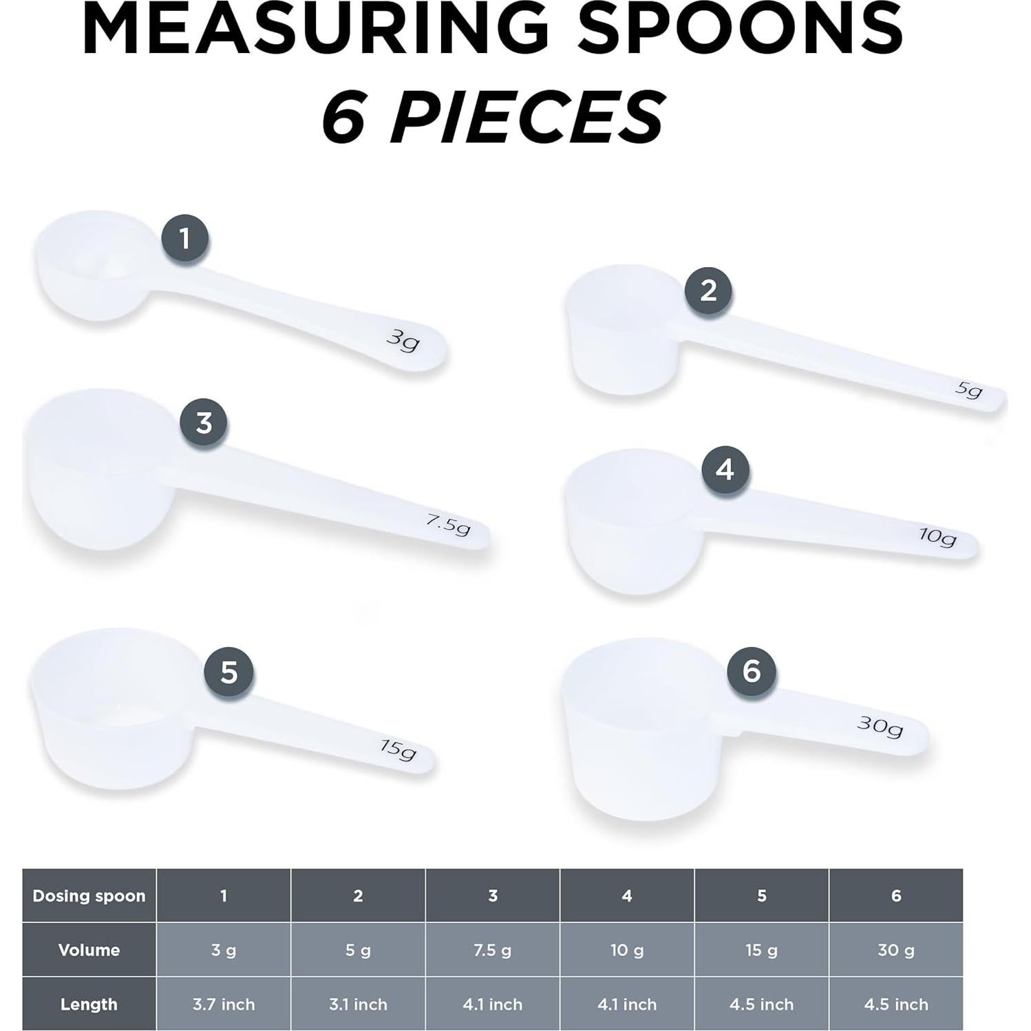 Juego de Cucharas Medidoras de Plástico Extrakt 6 Piezas