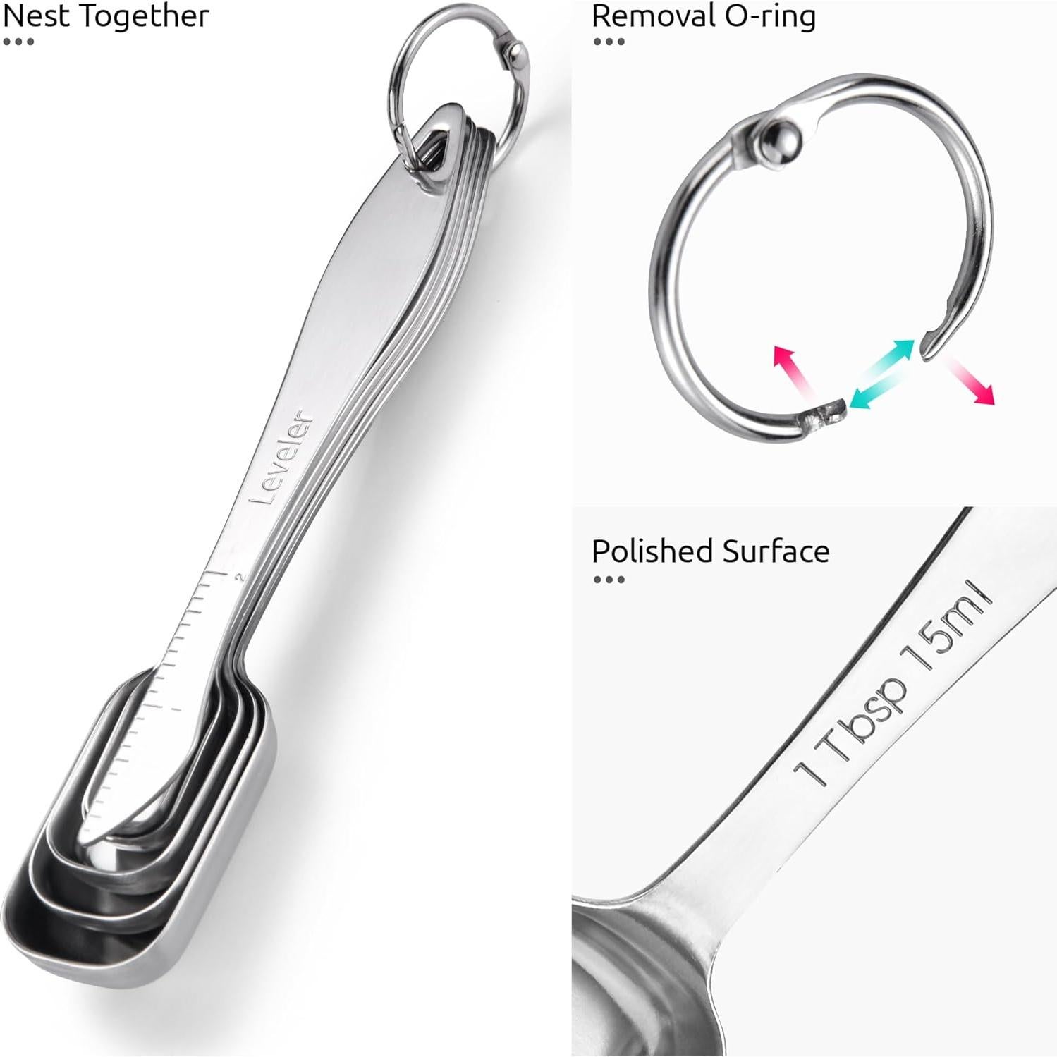 Juego de Cucharas Medidoras U-Taste Acero Inoxidable 7 Piezas