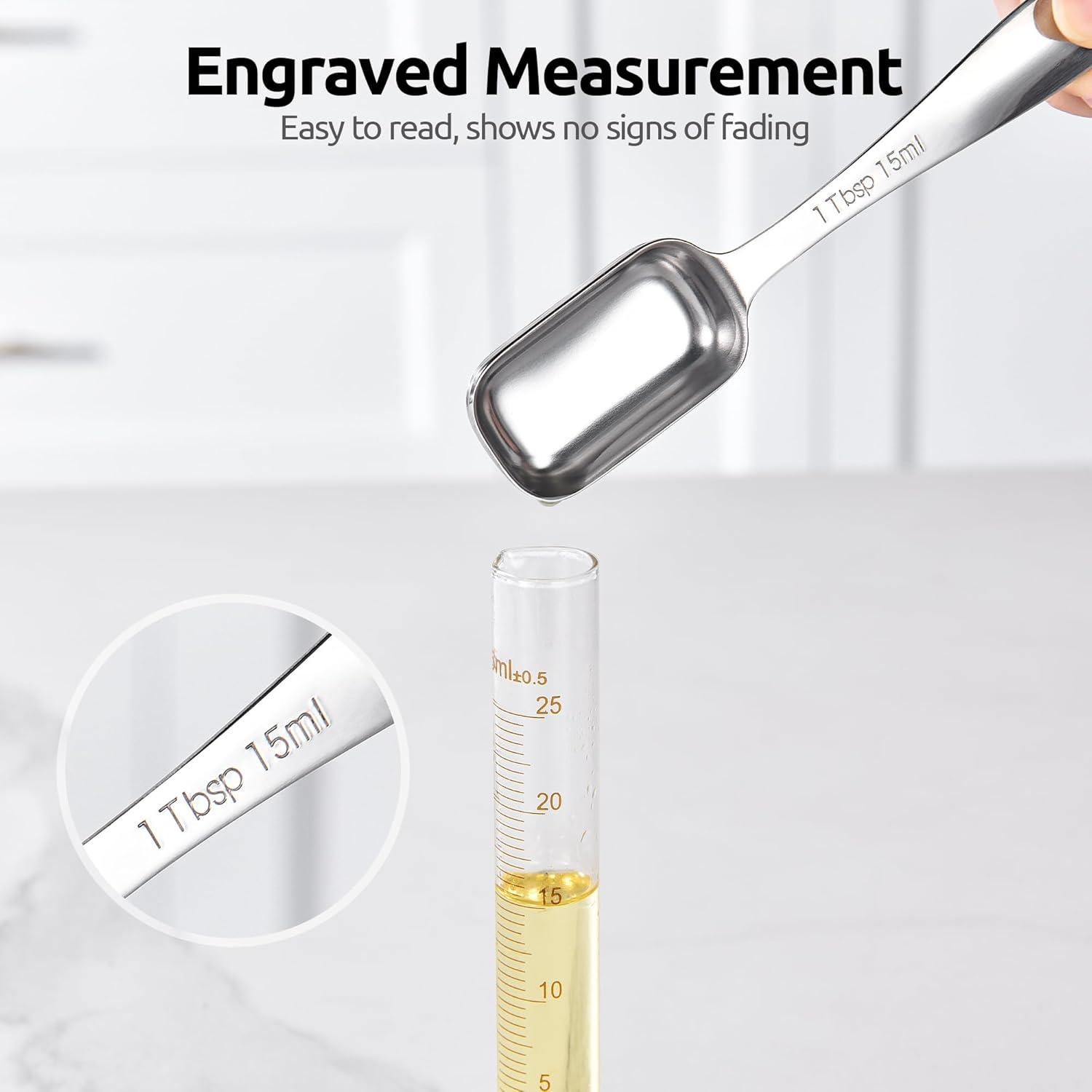 Juego de Cucharas Medidoras U-Taste Acero Inoxidable 8 Piezas