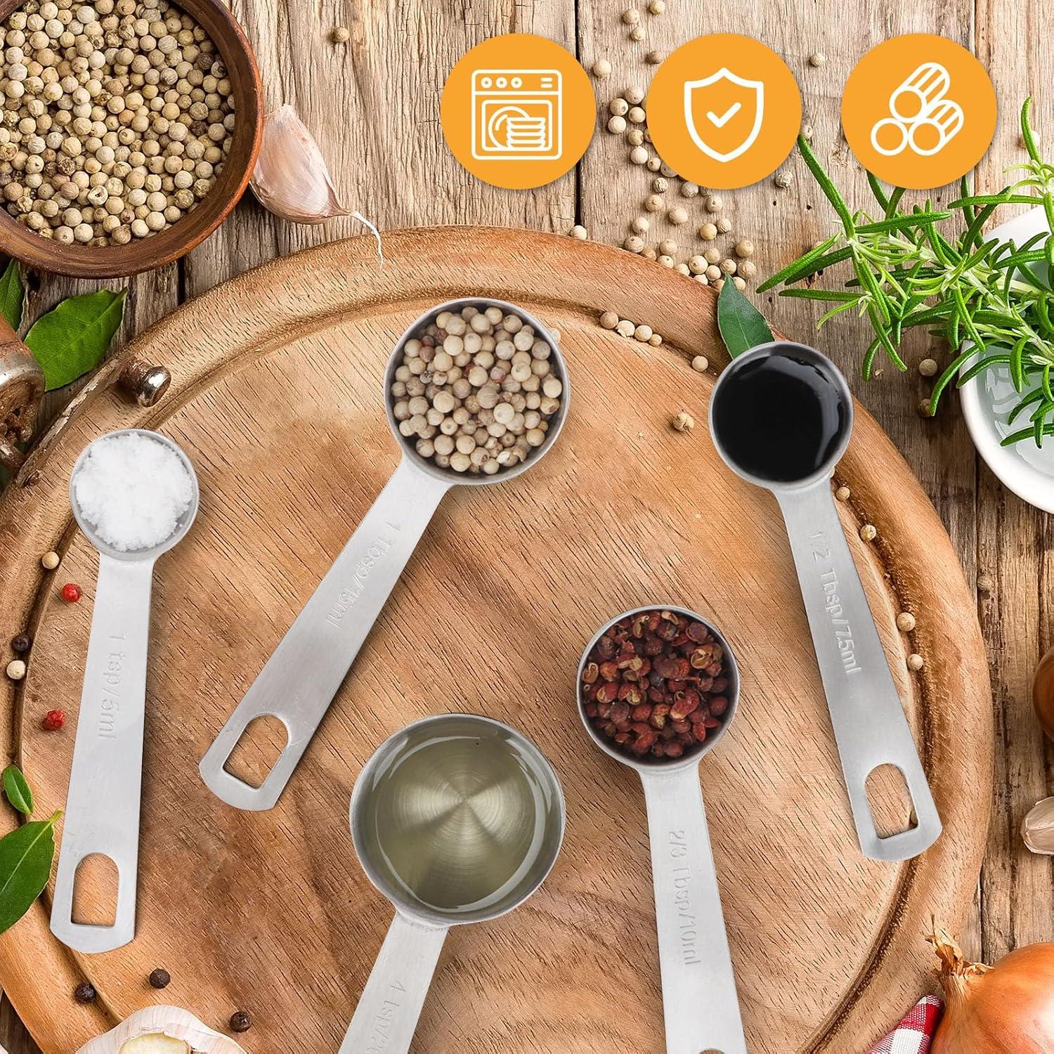 Cucharas Medidoras de Acero Inoxidable AUOIKK 5 mL 2 Pcs