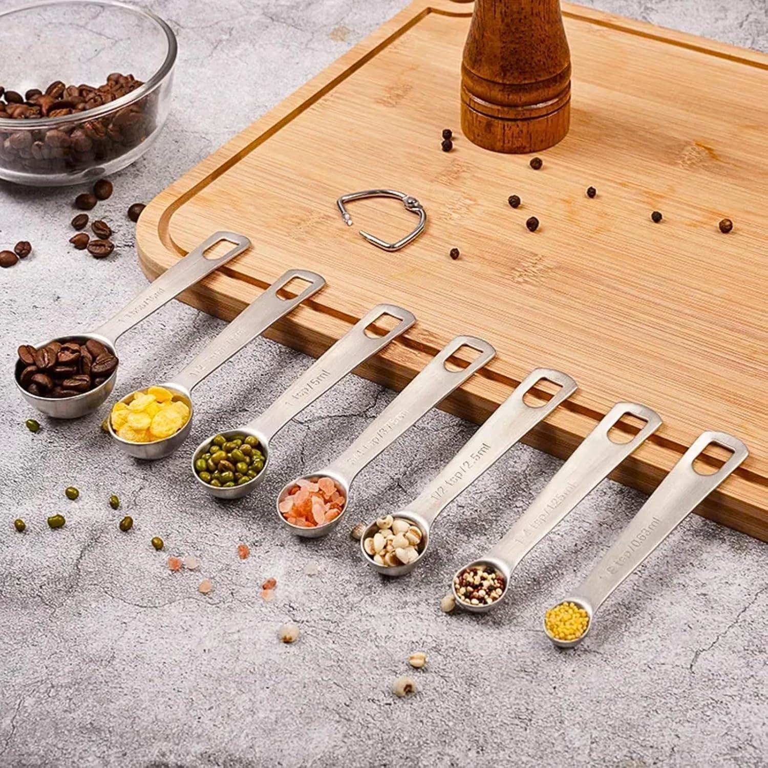 Juego de Cucharas Medidoras 9 Piezas YUNNKEEY Acero Inoxidable