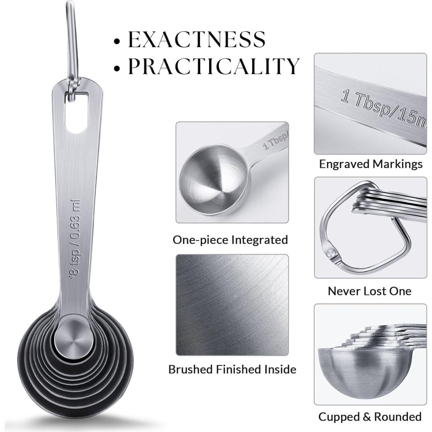 Juego de Cucharas Medidoras 9 Piezas YUNNKEEY Acero Inoxidable